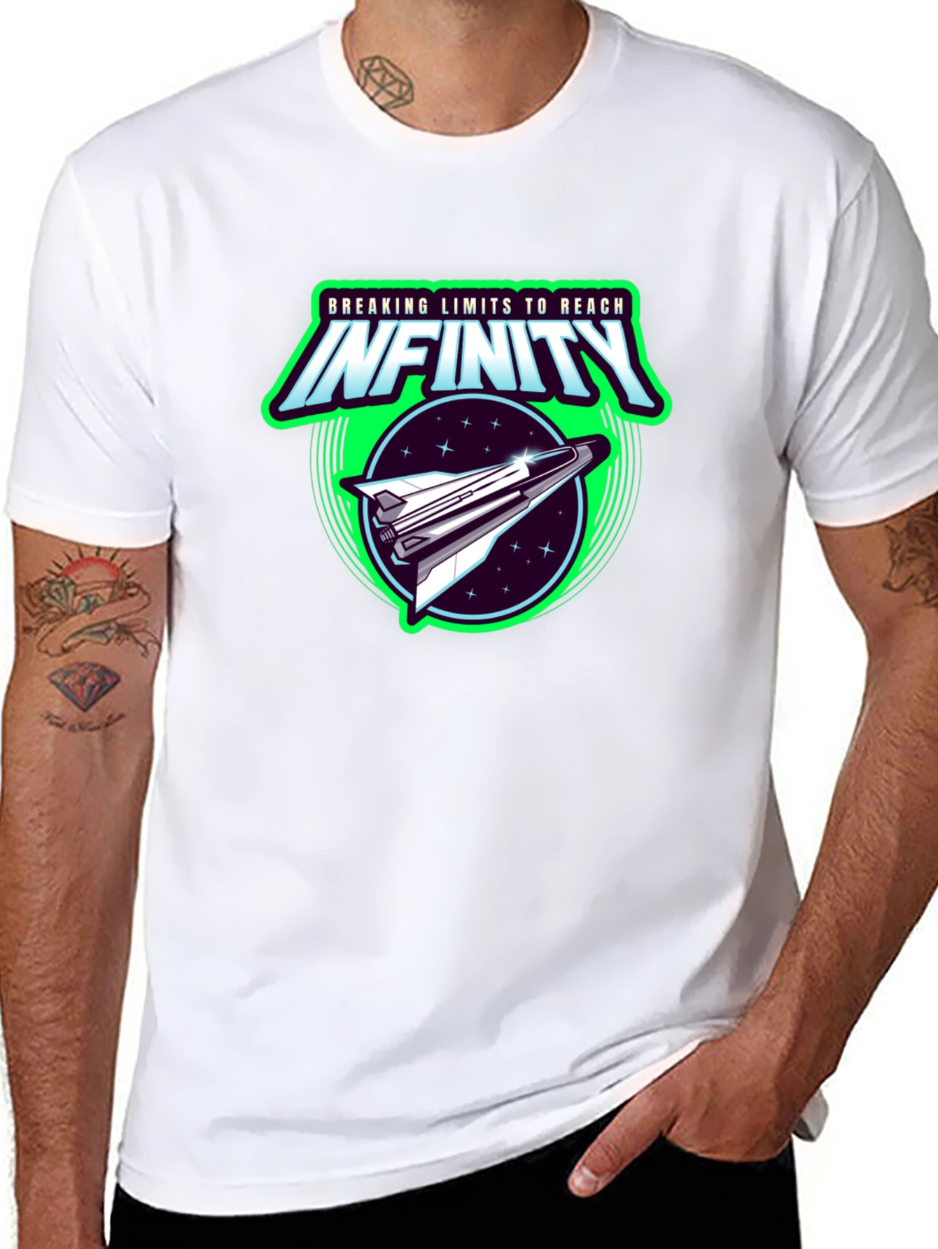 Infinity Space Shuttle Graphic Black T-Shirt