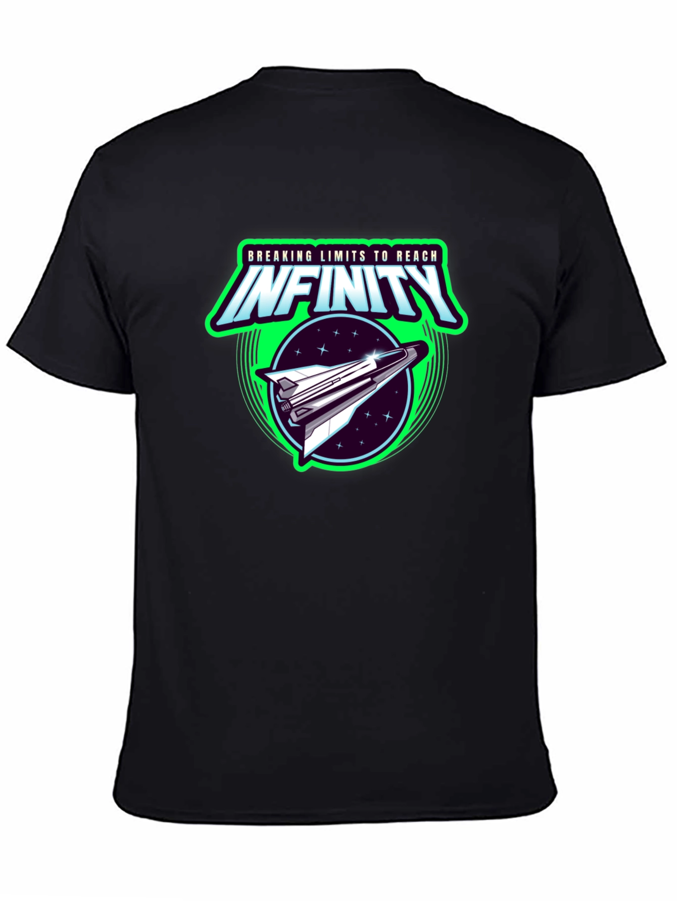 Infinity Space Shuttle Graphic Black T-Shirt