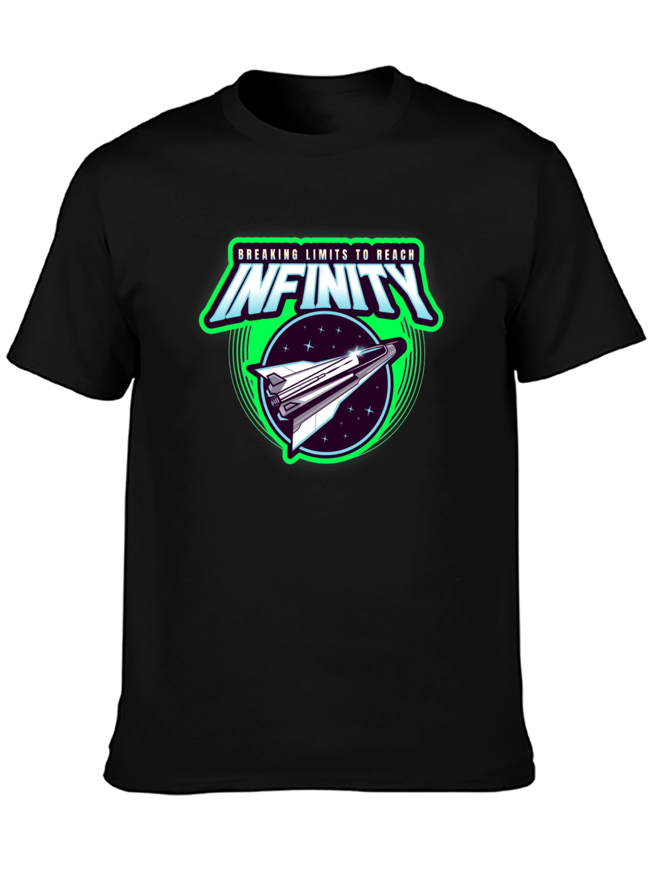 Infinity Space Shuttle Graphic Black T-Shirt