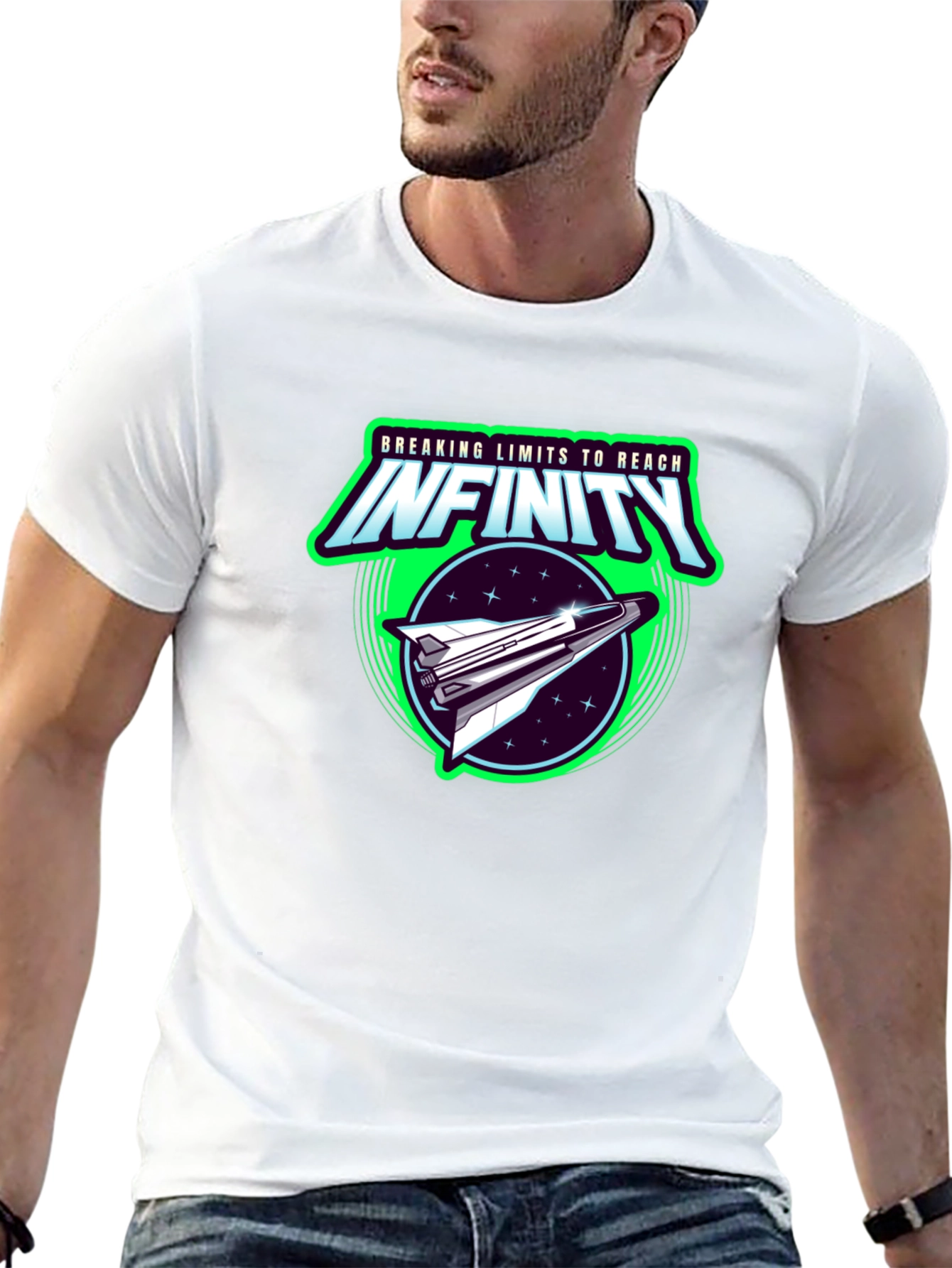 Infinity Space Shuttle Graphic Black T-Shirt
