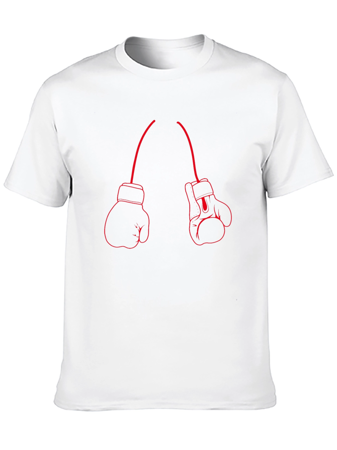 Boxing Glove Graphic Tee - Red Outline on Black
