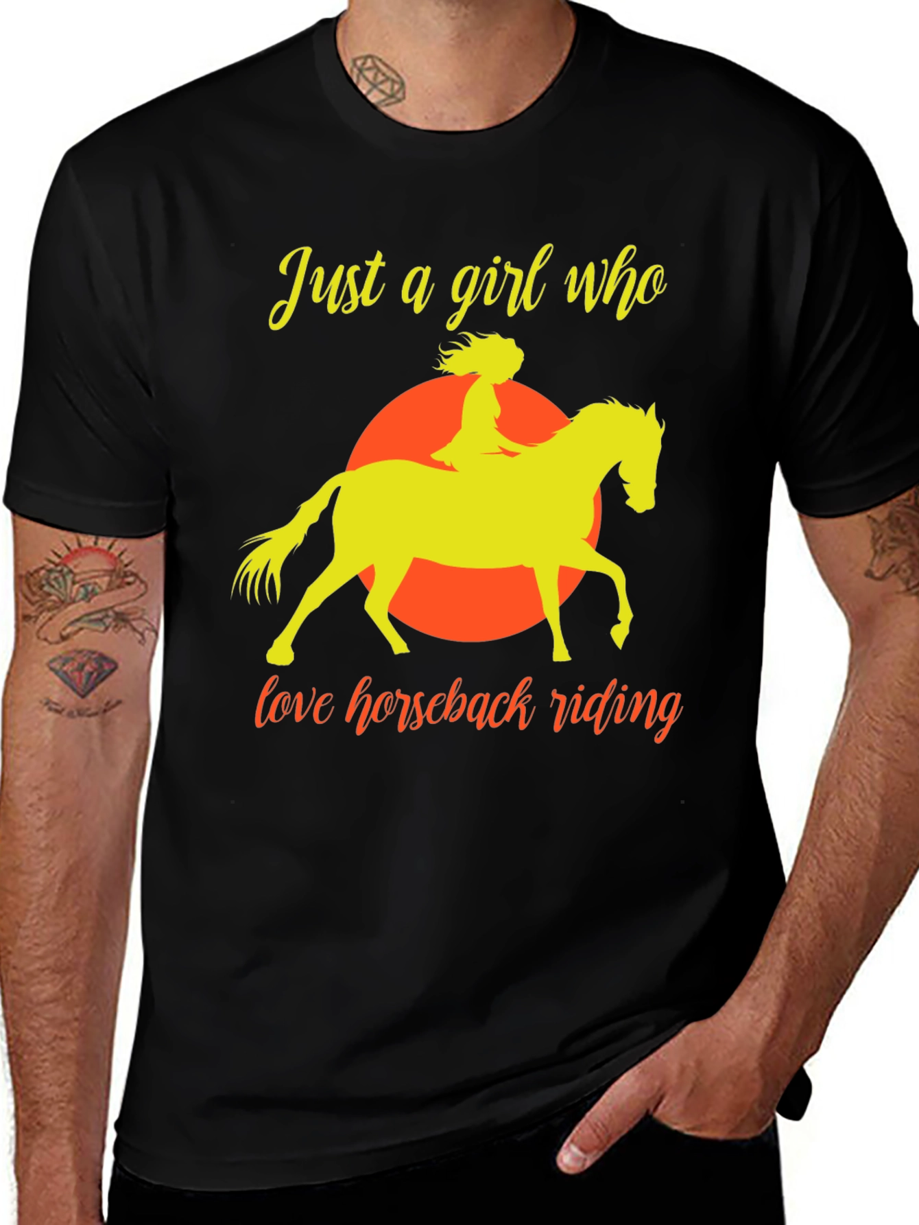 Horseback Riding Graphic T-Shirt - Equestrian Girl Tee