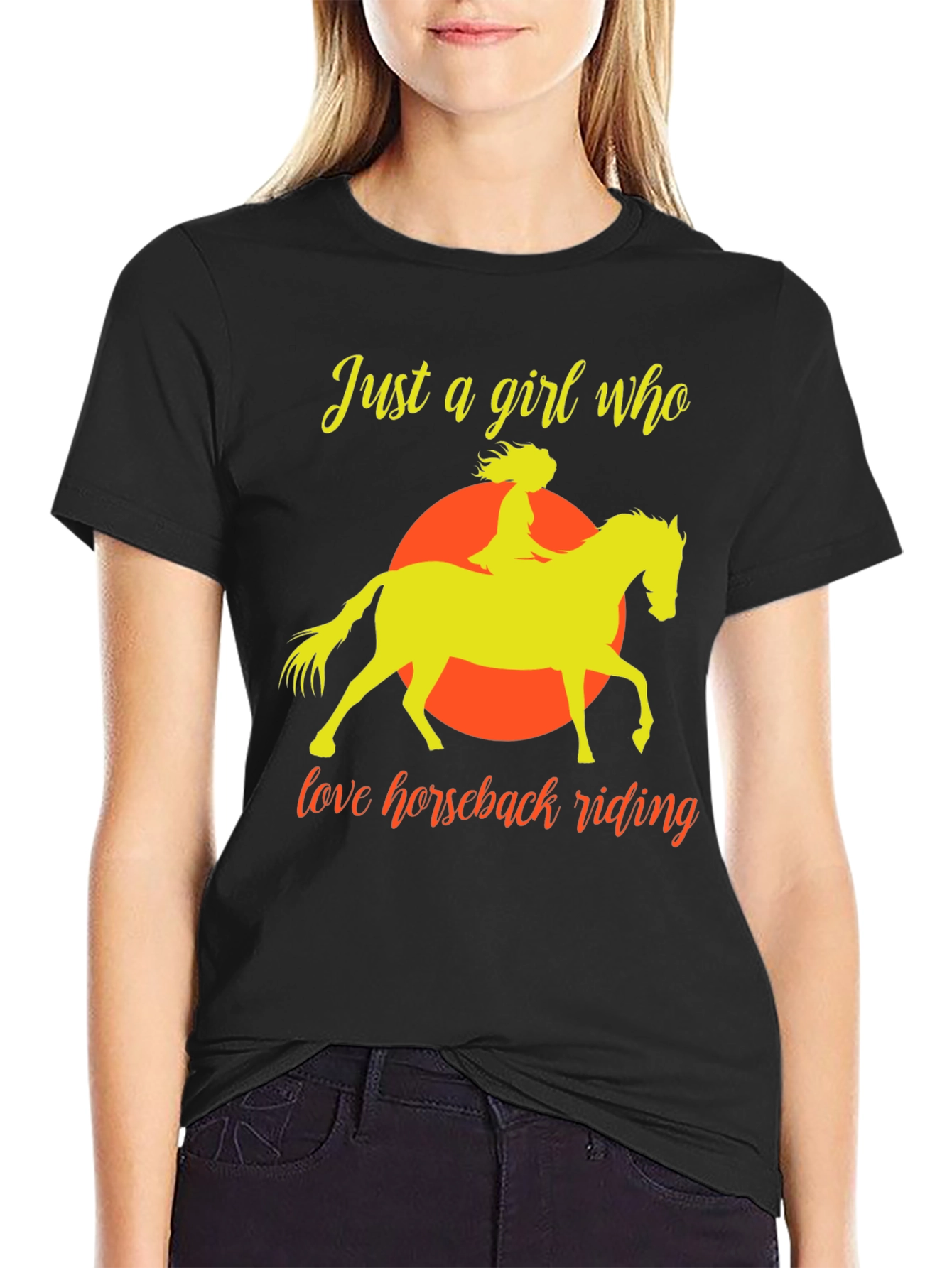 Horseback Riding Graphic T-Shirt - Equestrian Girl Tee