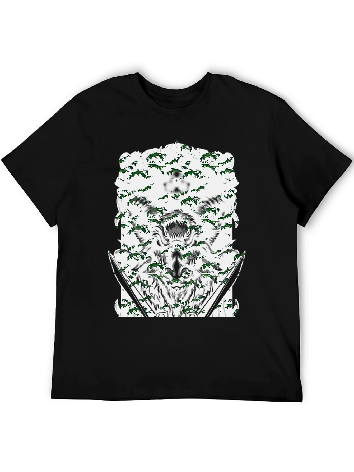 Wolf Graphic Print Crew Neck T-Shirt