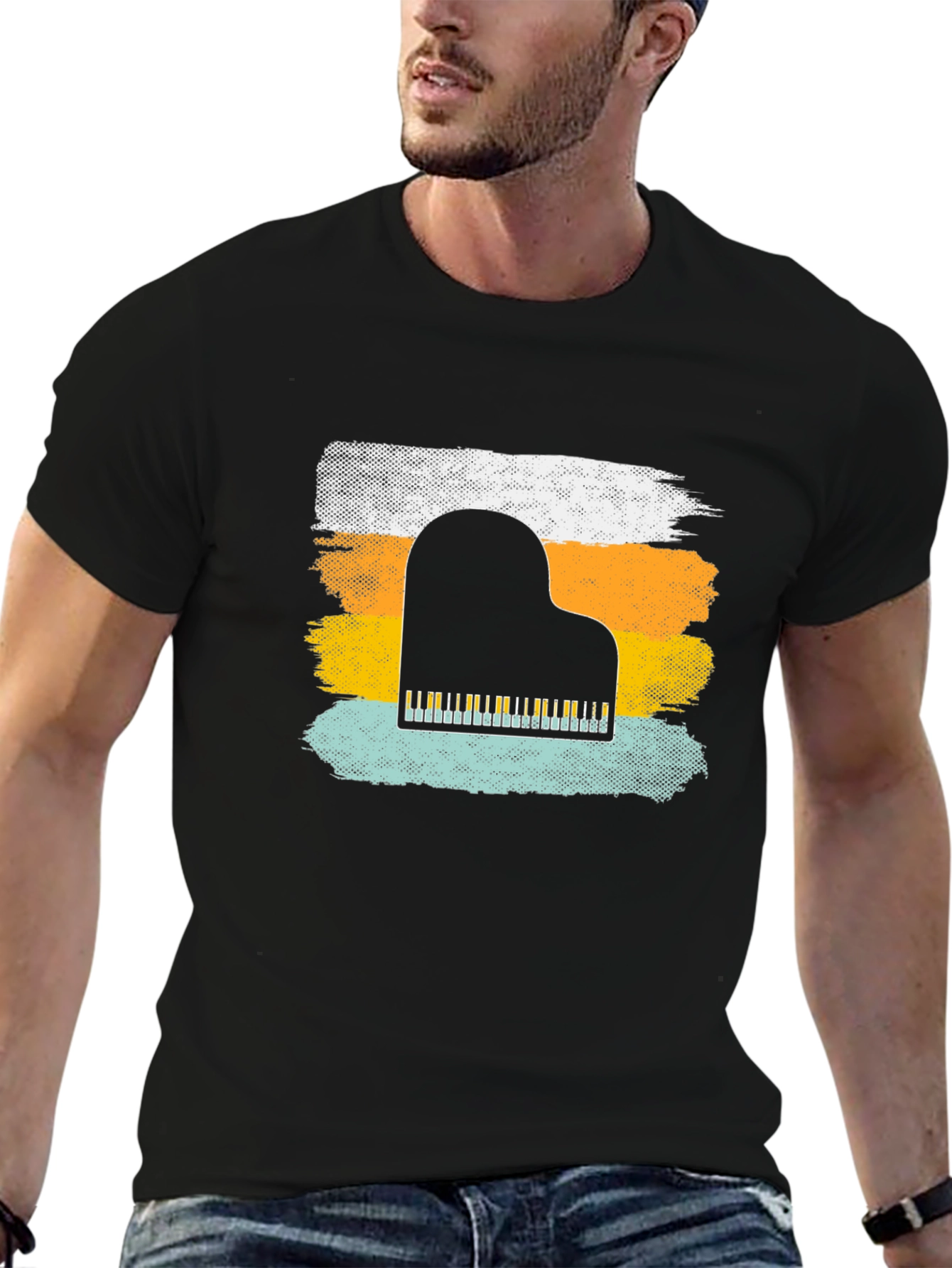 Retro Piano T-Shirt - Music Lover Tee