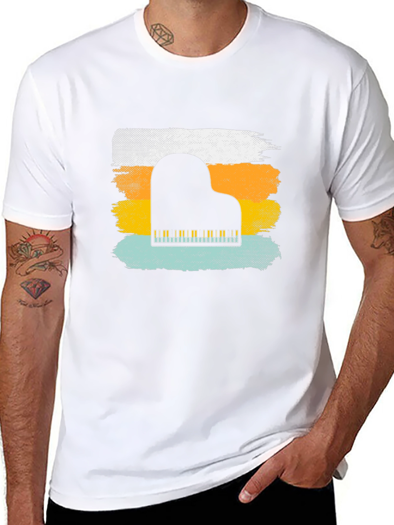 Retro Piano T-Shirt - Music Lover Tee