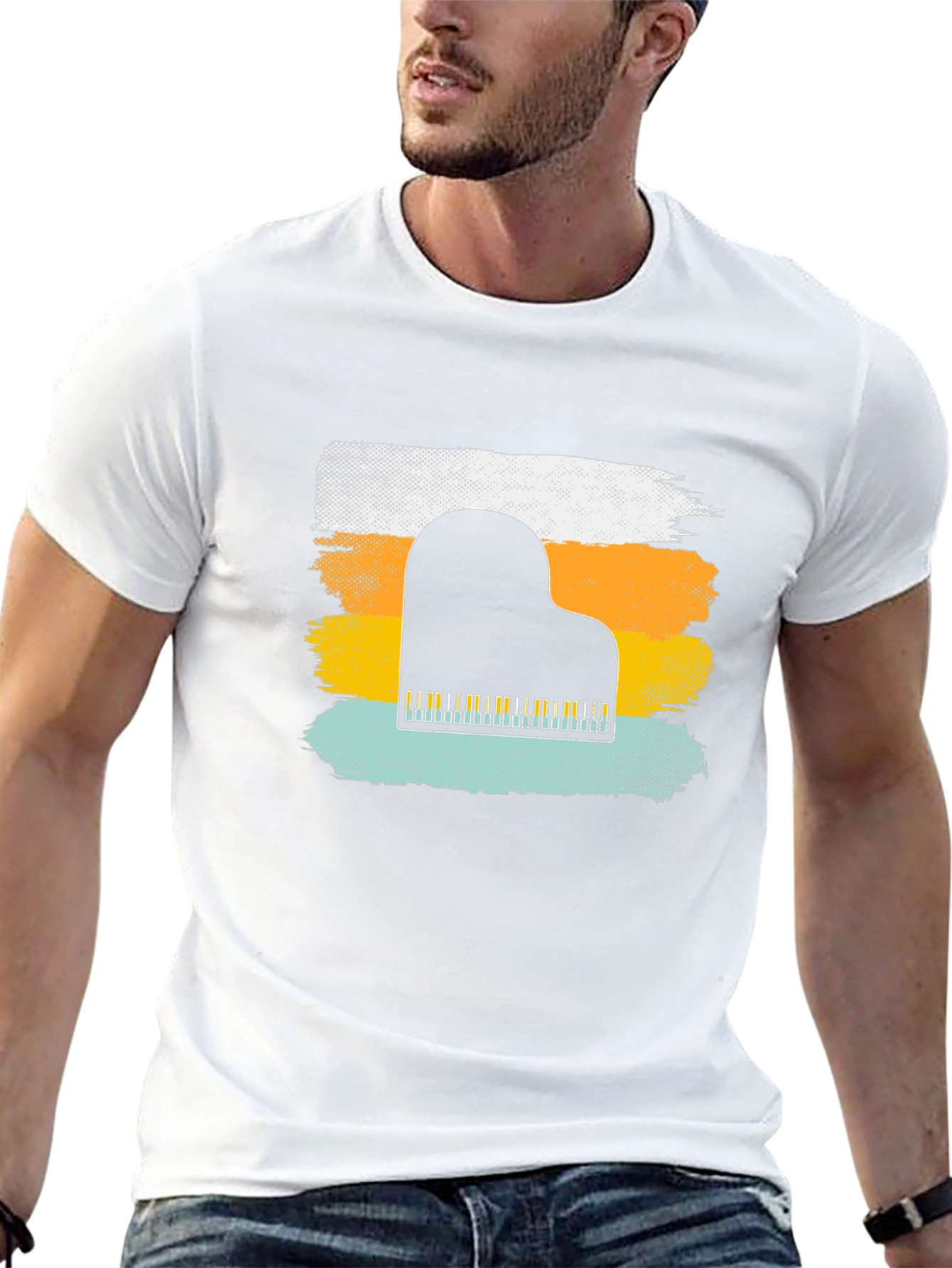 Retro Piano T-Shirt - Music Lover Tee