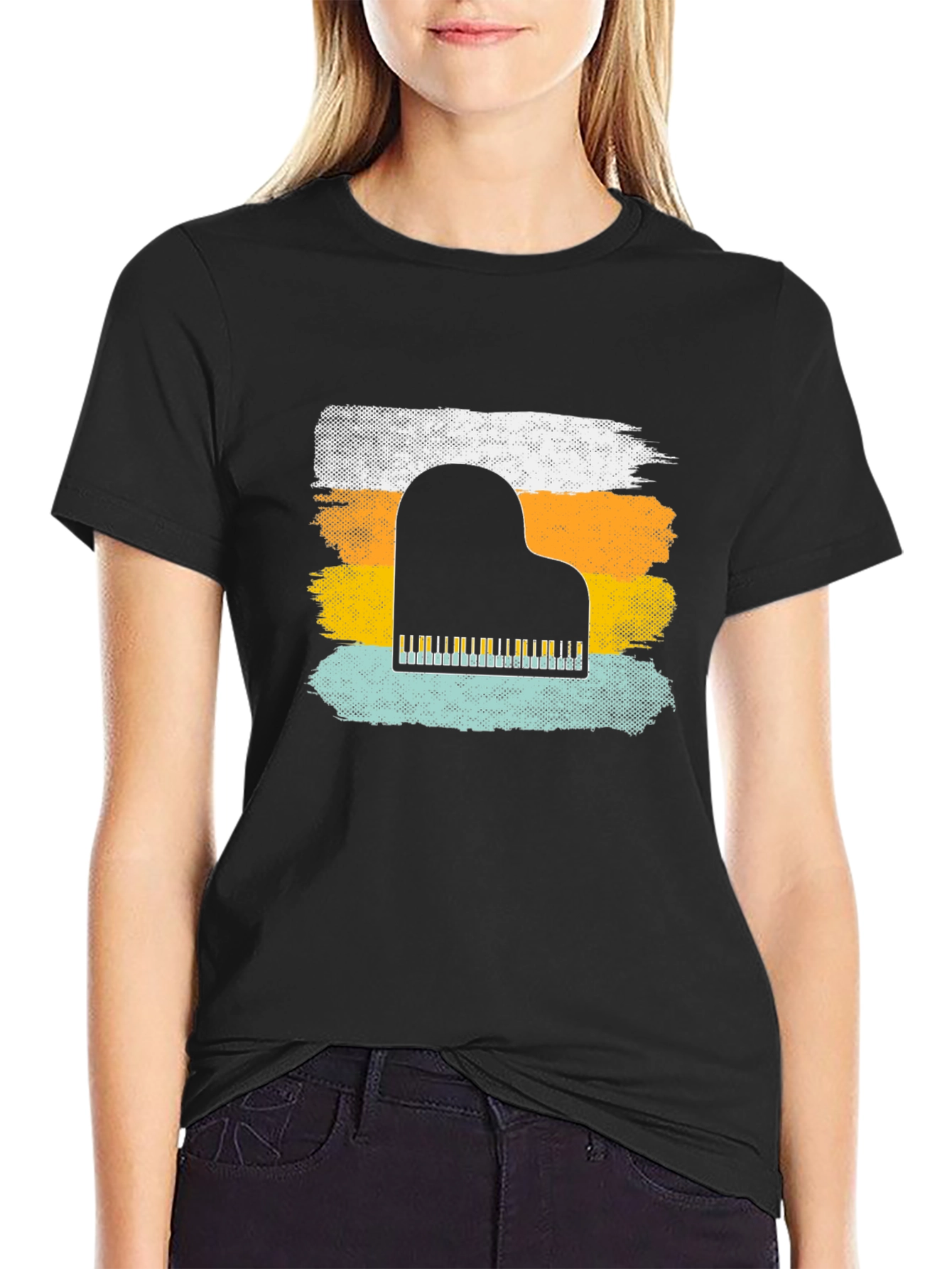 Retro Piano T-Shirt - Music Lover Tee