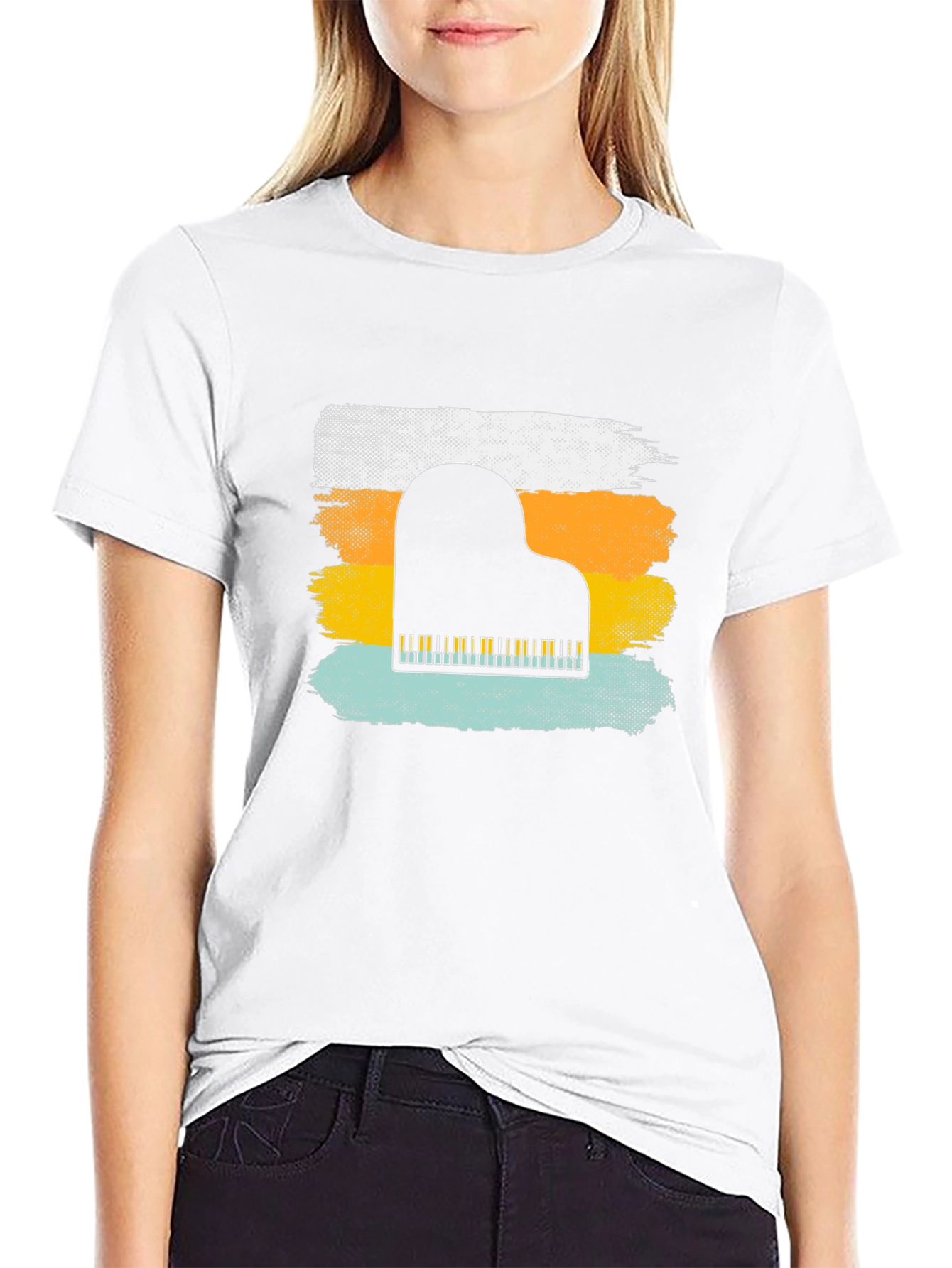 Retro Piano T-Shirt - Music Lover Tee
