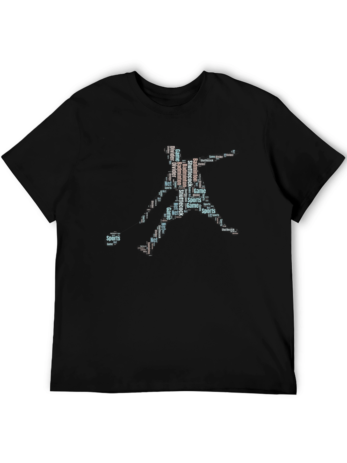 Badminton Player Word Art Graphic Tee