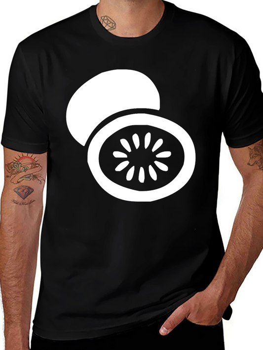 Kiwi Graphic Tee - Black Cotton Casual Shirt