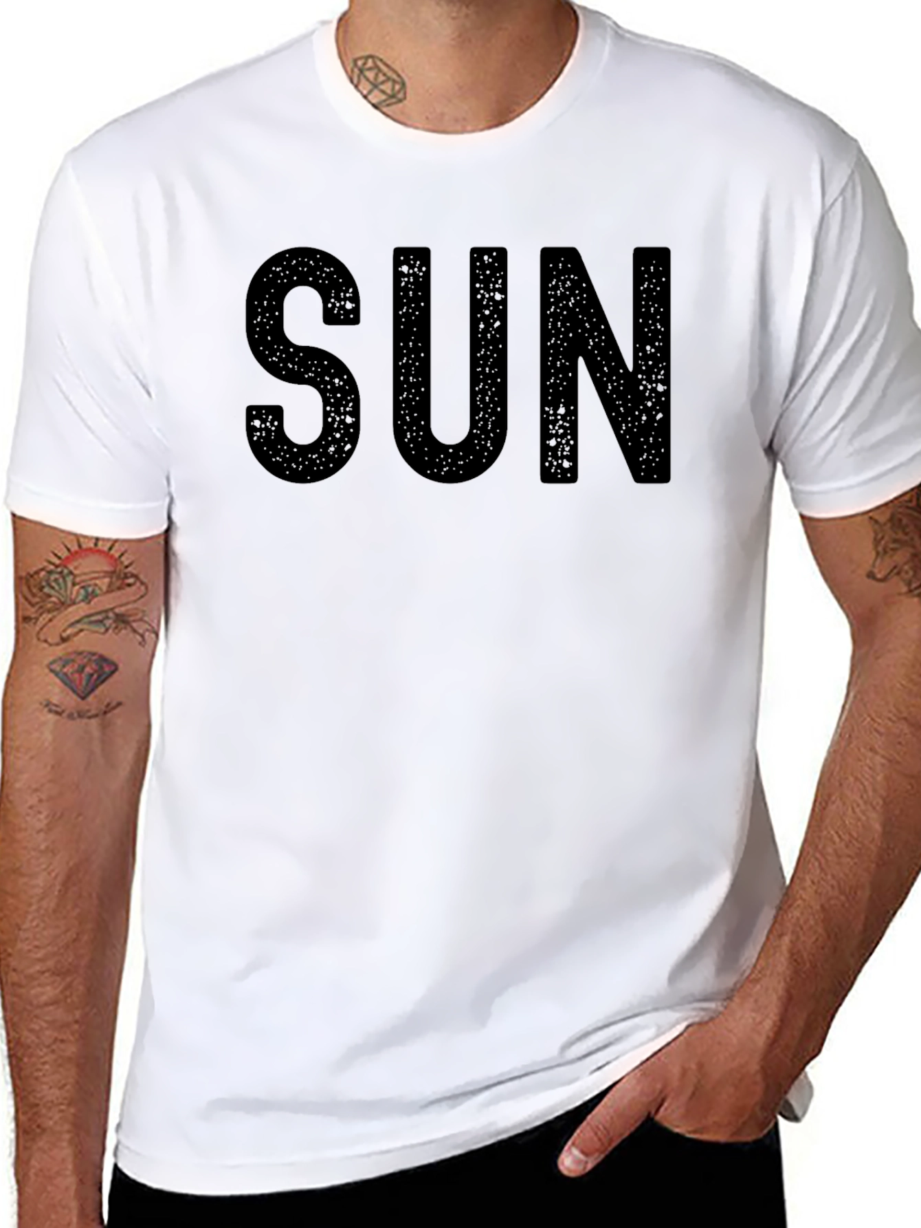 SUN Graphic Black T-Shirt - Casual Menswear