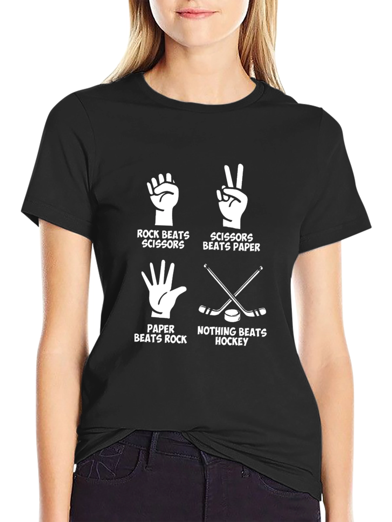Rock Paper Scissors Hockey Graphic Tee