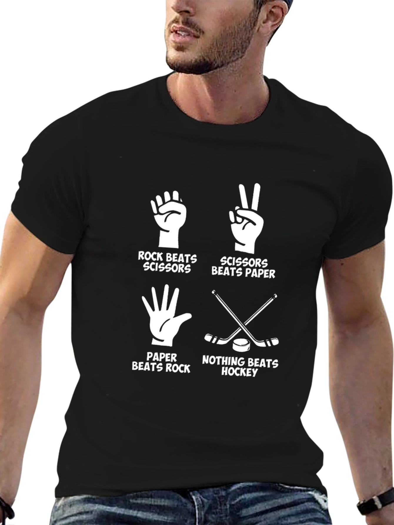 Rock Paper Scissors Hockey Graphic Tee