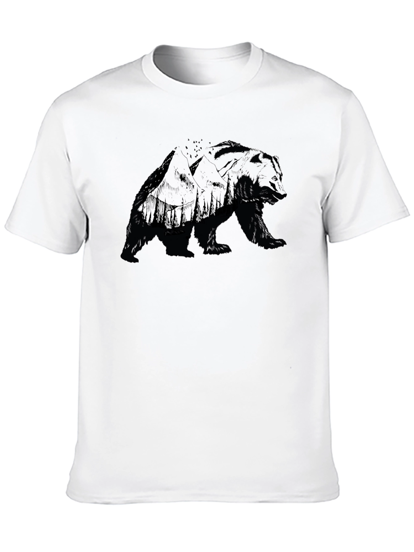Mens Bear Silhouette Graphic T-Shirt
