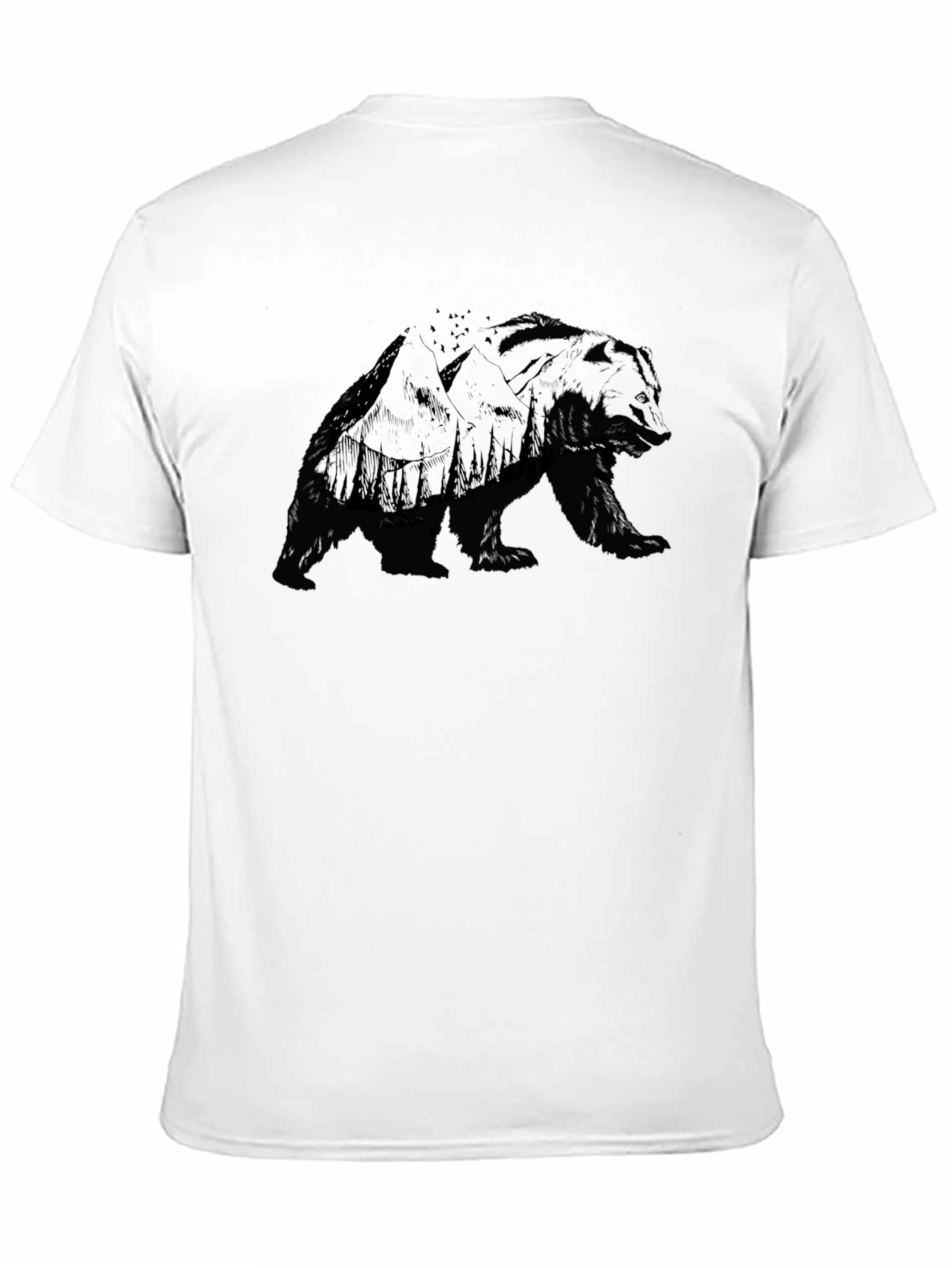 Mens Bear Silhouette Graphic T-Shirt