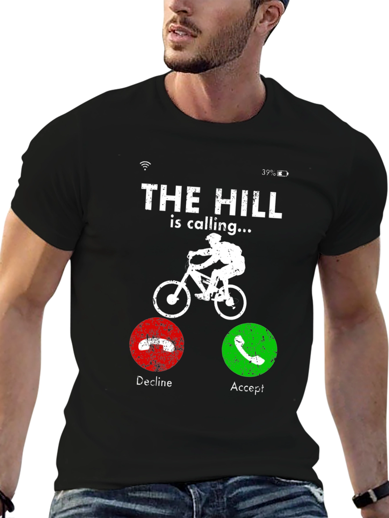 The Hill is Calling T-Shirt: Mountain Biker Design