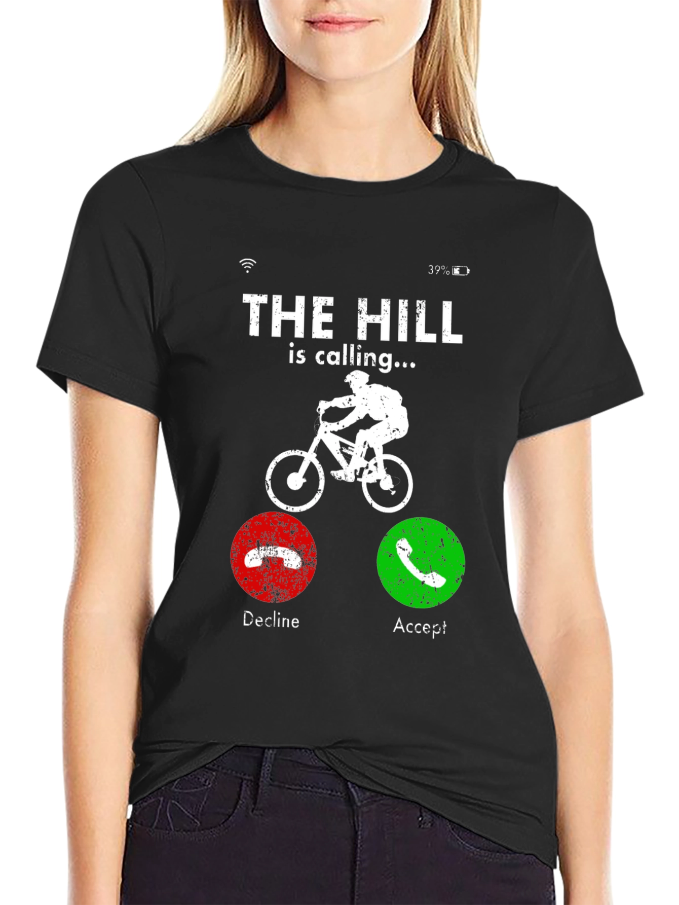The Hill is Calling T-Shirt: Mountain Biker Design