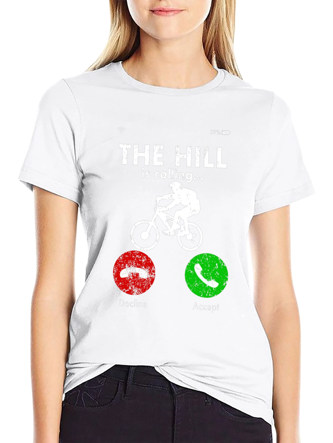 The Hill is Calling T-Shirt: Mountain Biker Design