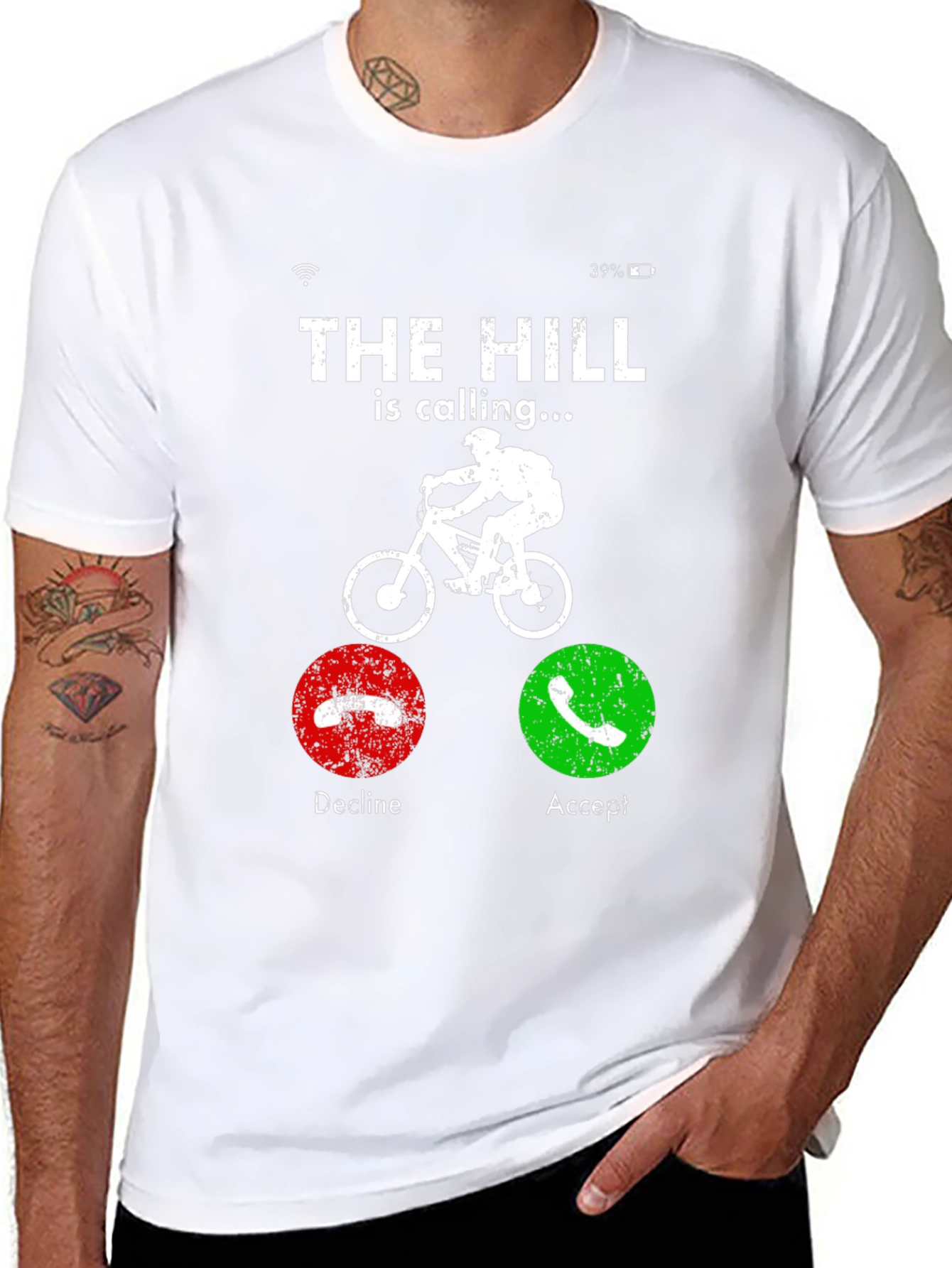 The Hill is Calling T-Shirt: Mountain Biker Design
