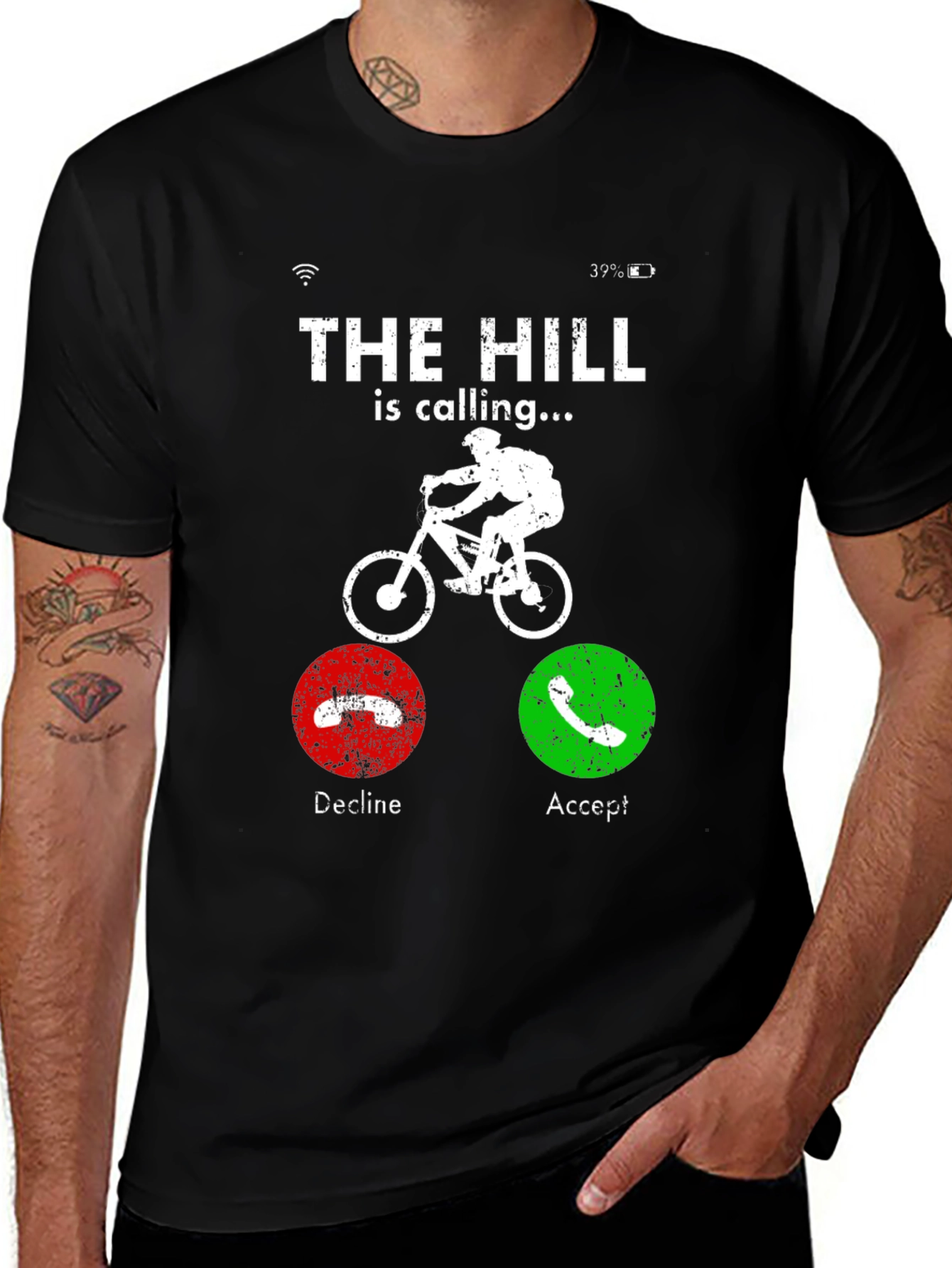 The Hill is Calling T-Shirt: Mountain Biker Design