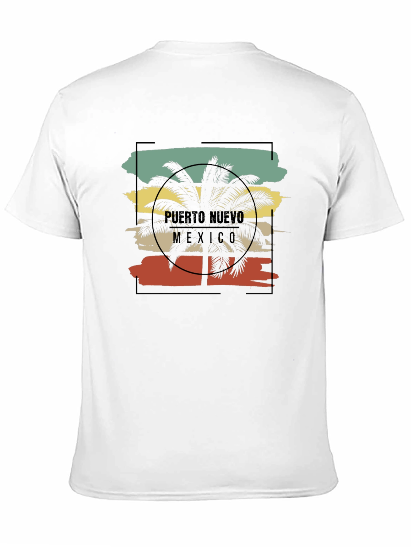 Puerto Nuevo Mexico Palm Tree Graphic T-Shirt