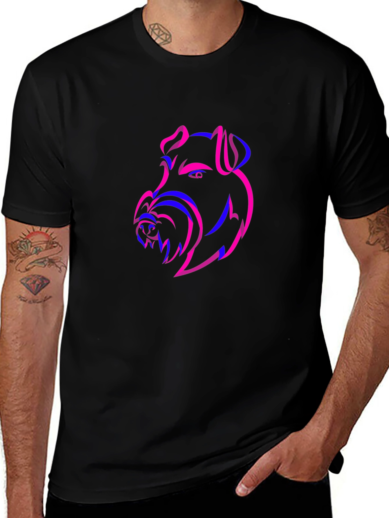 Dog Head Outline Graphic Tee