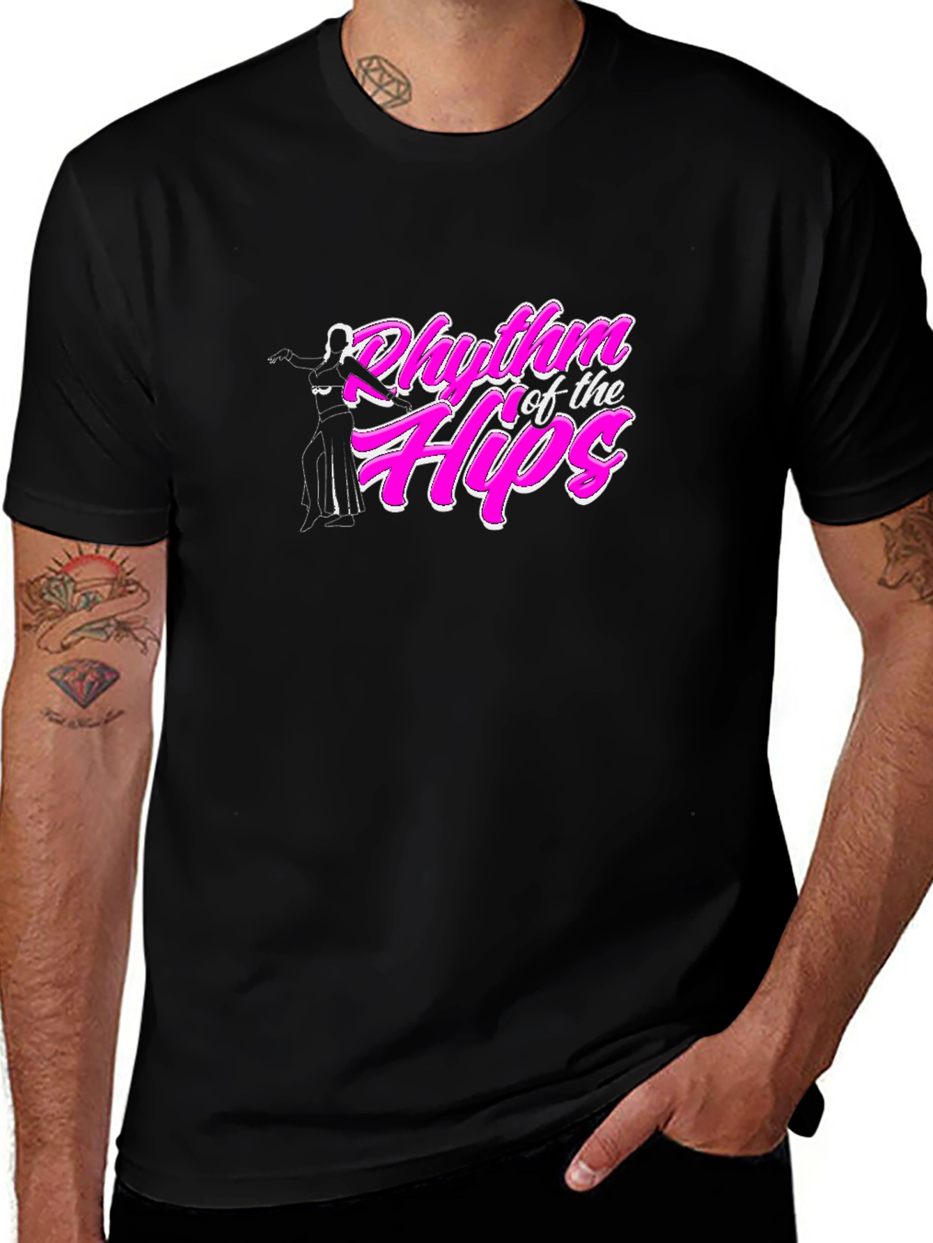Rhythm of the Hips Black T-Shirt Dance Tee