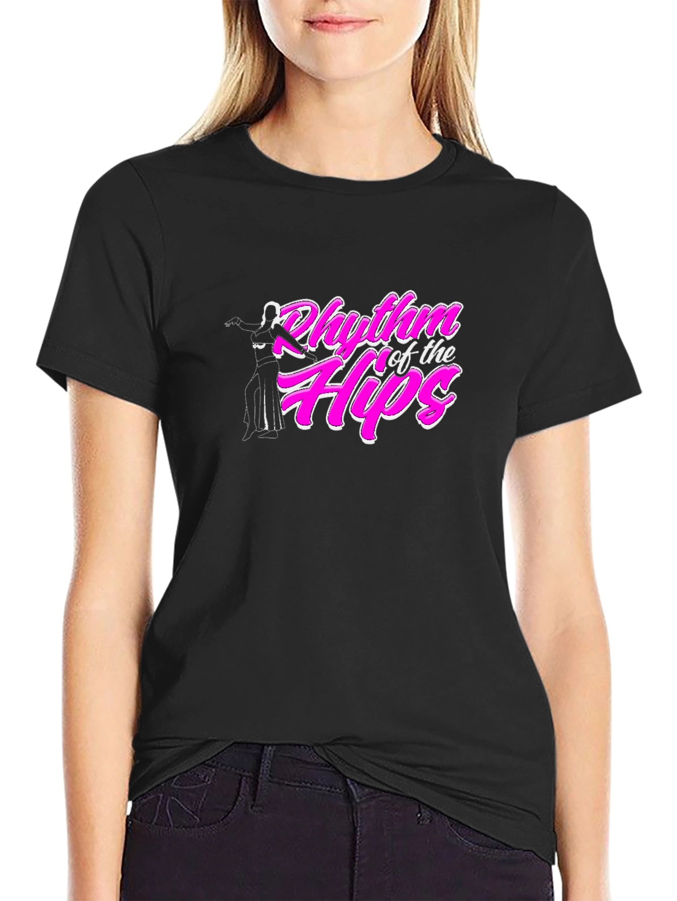 Rhythm of the Hips Black T-Shirt Dance Tee