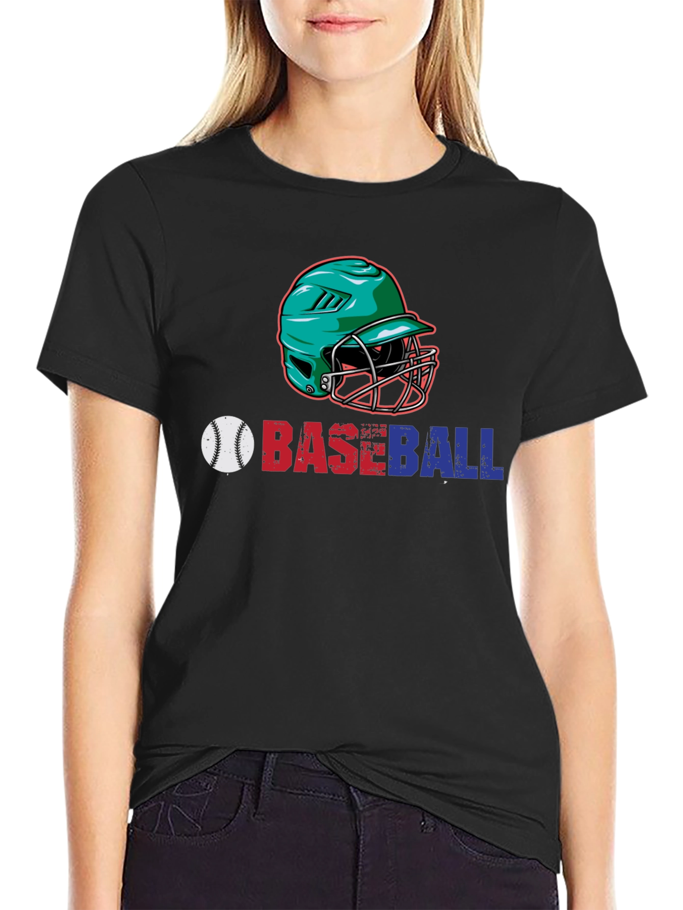 Baseball Helmet Graphic T-Shirt