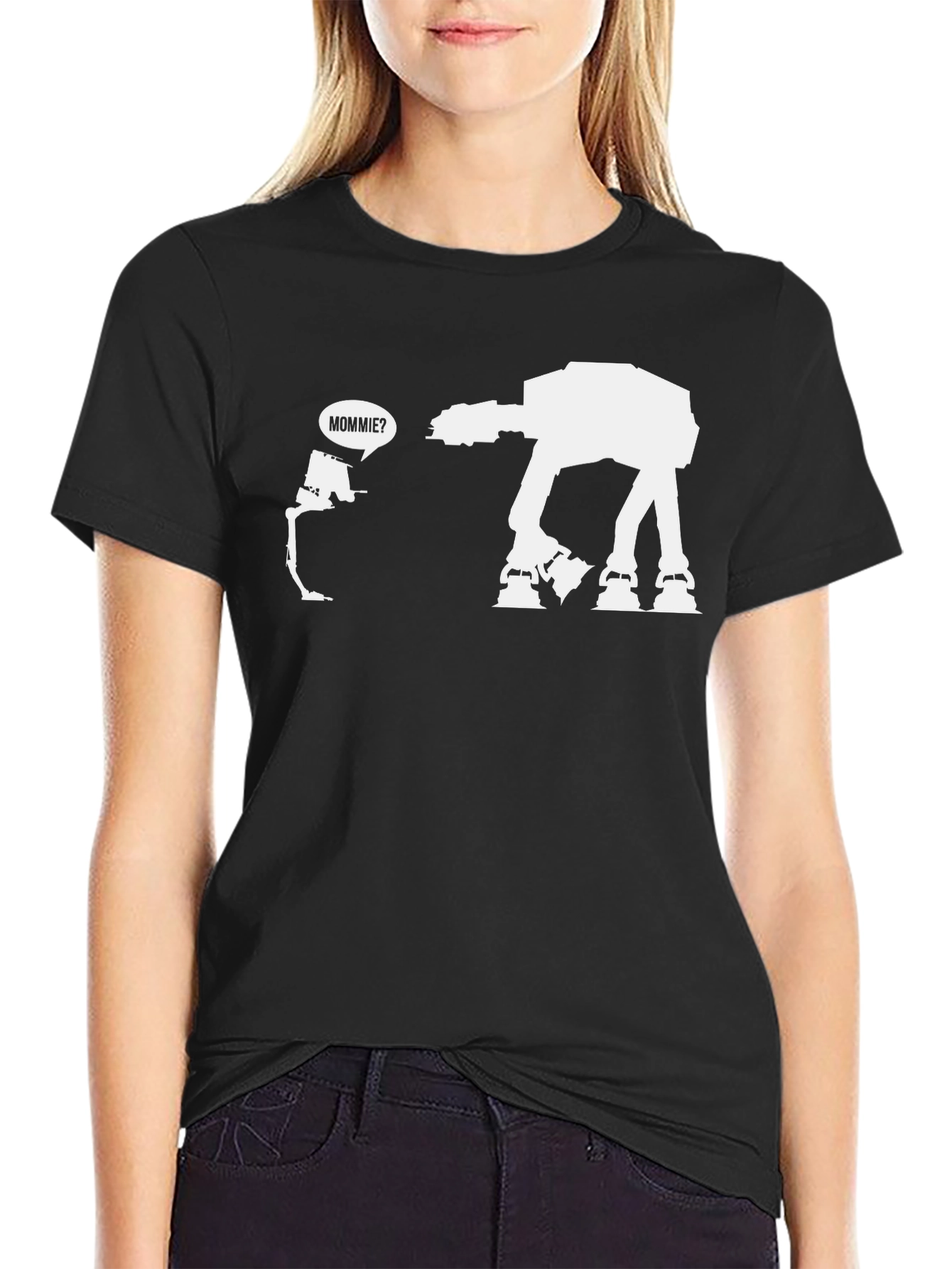 Star Wars AT-AT Mommie? Black T-Shirt