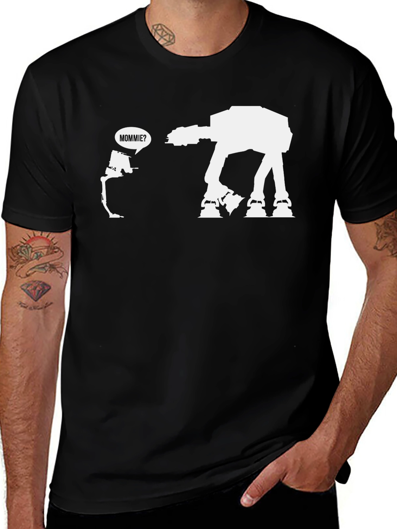 Star Wars AT-AT Mommie? Black T-Shirt