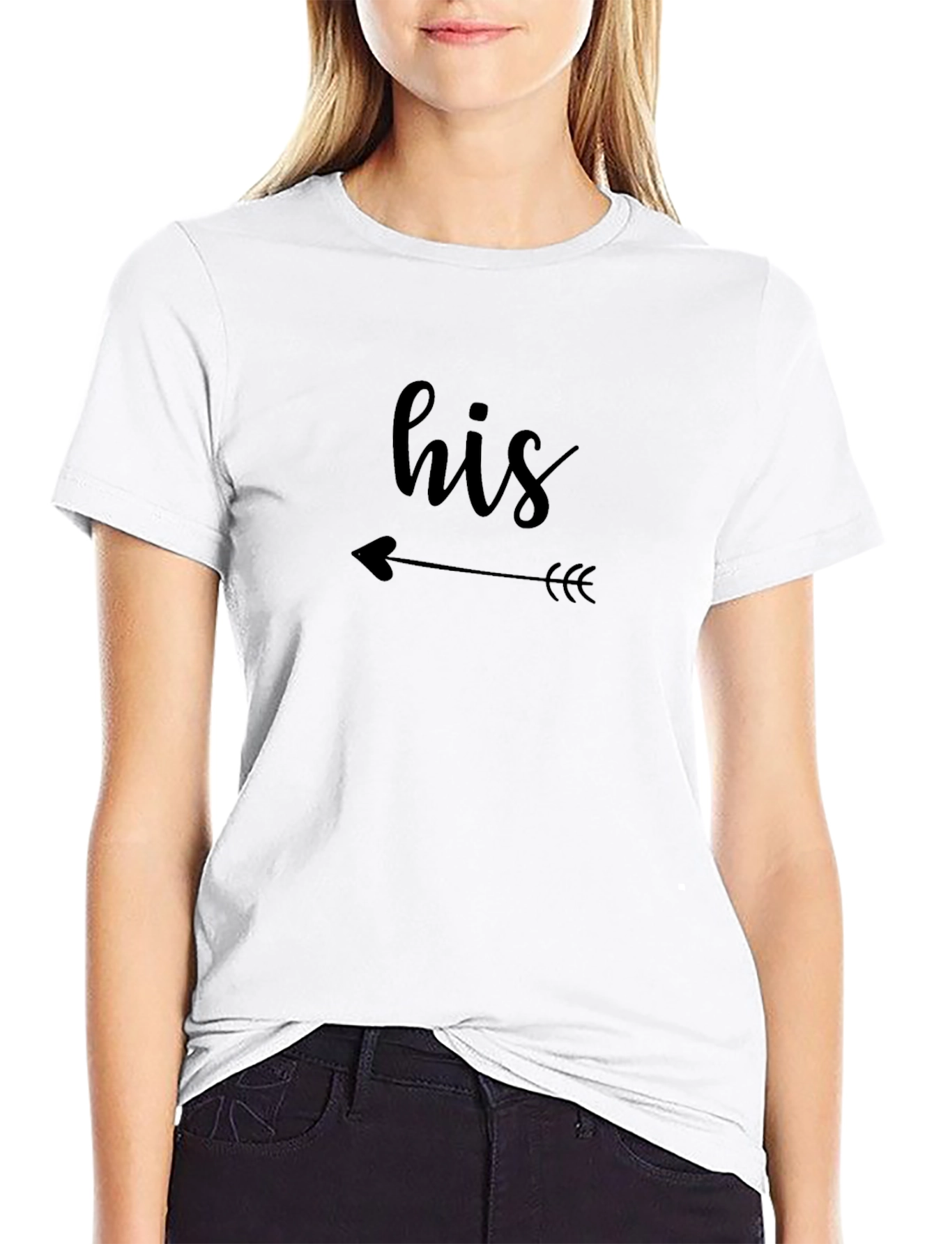 His Arrow Graphic Tee - Black Casual T-Shirt
