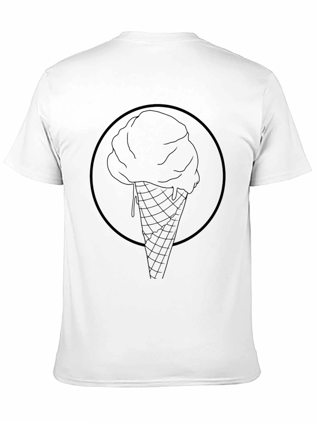 Mens Black Ice Cream Cone Graphic Tee