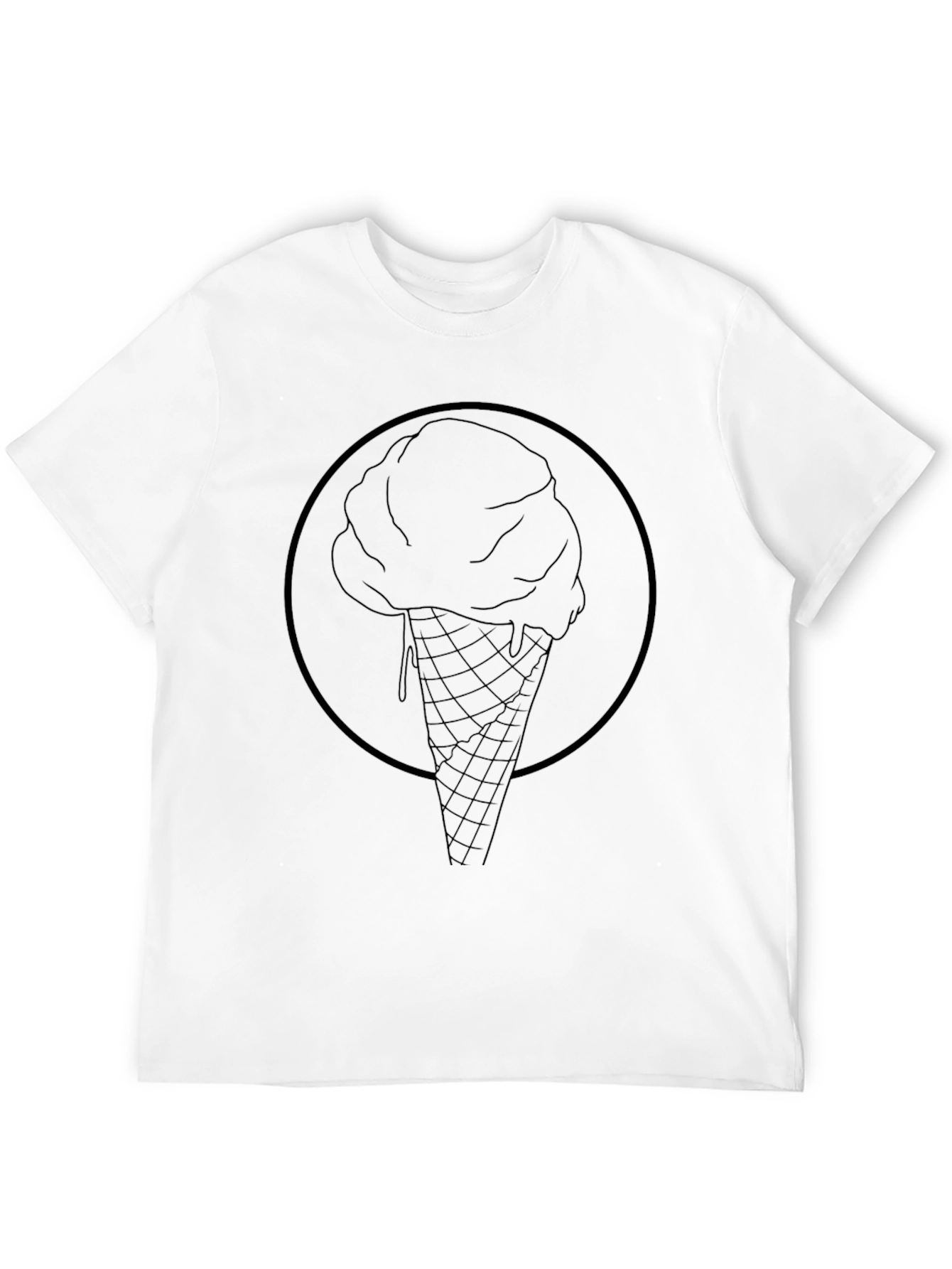 Mens Black Ice Cream Cone Graphic Tee