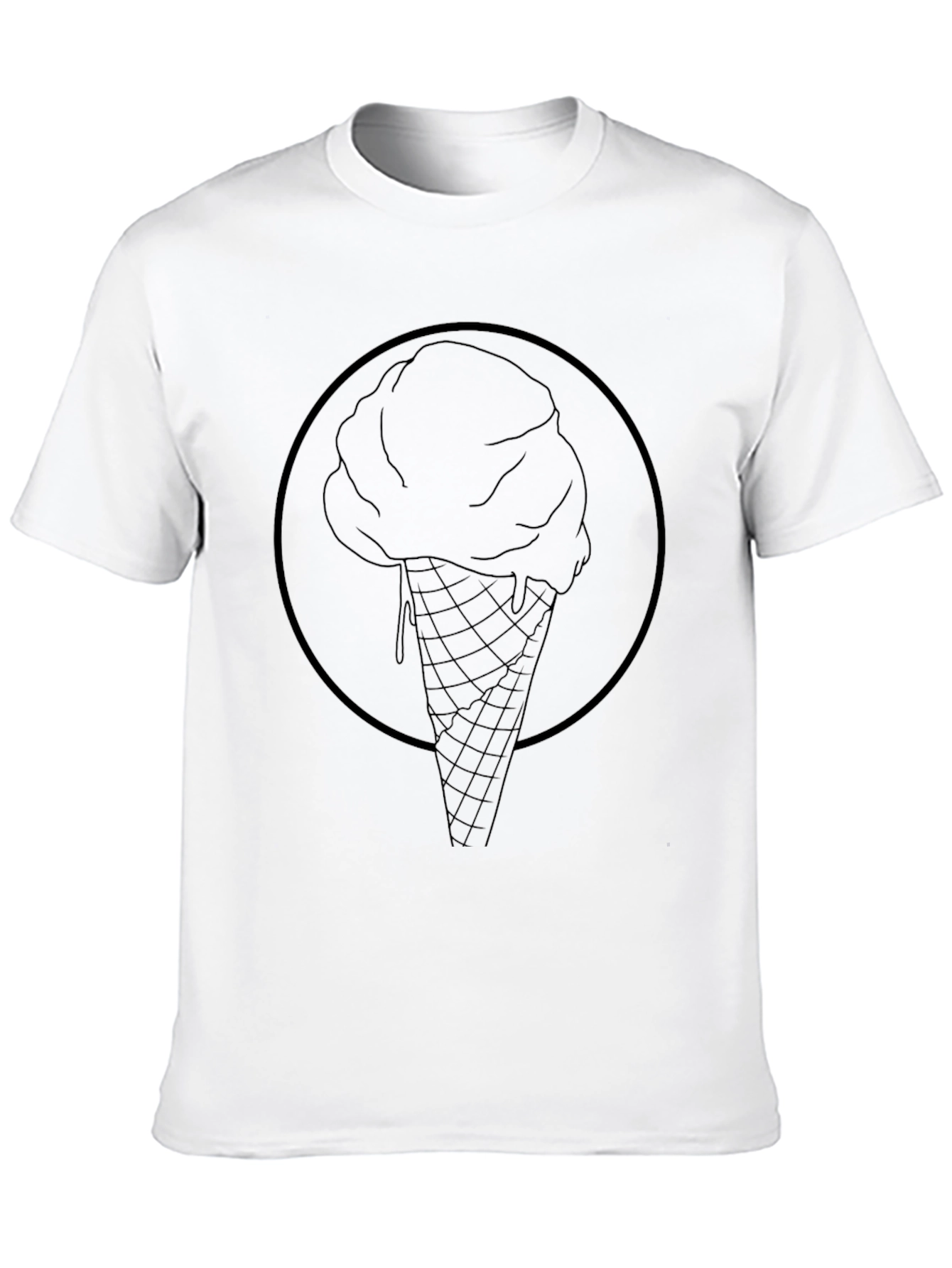Mens Black Ice Cream Cone Graphic Tee