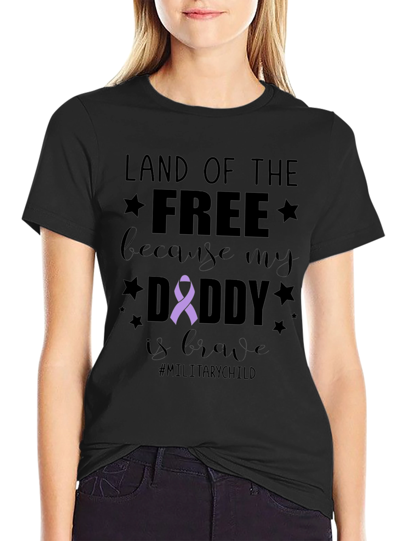 Land of the Free Daddy Military Child T-Shirt