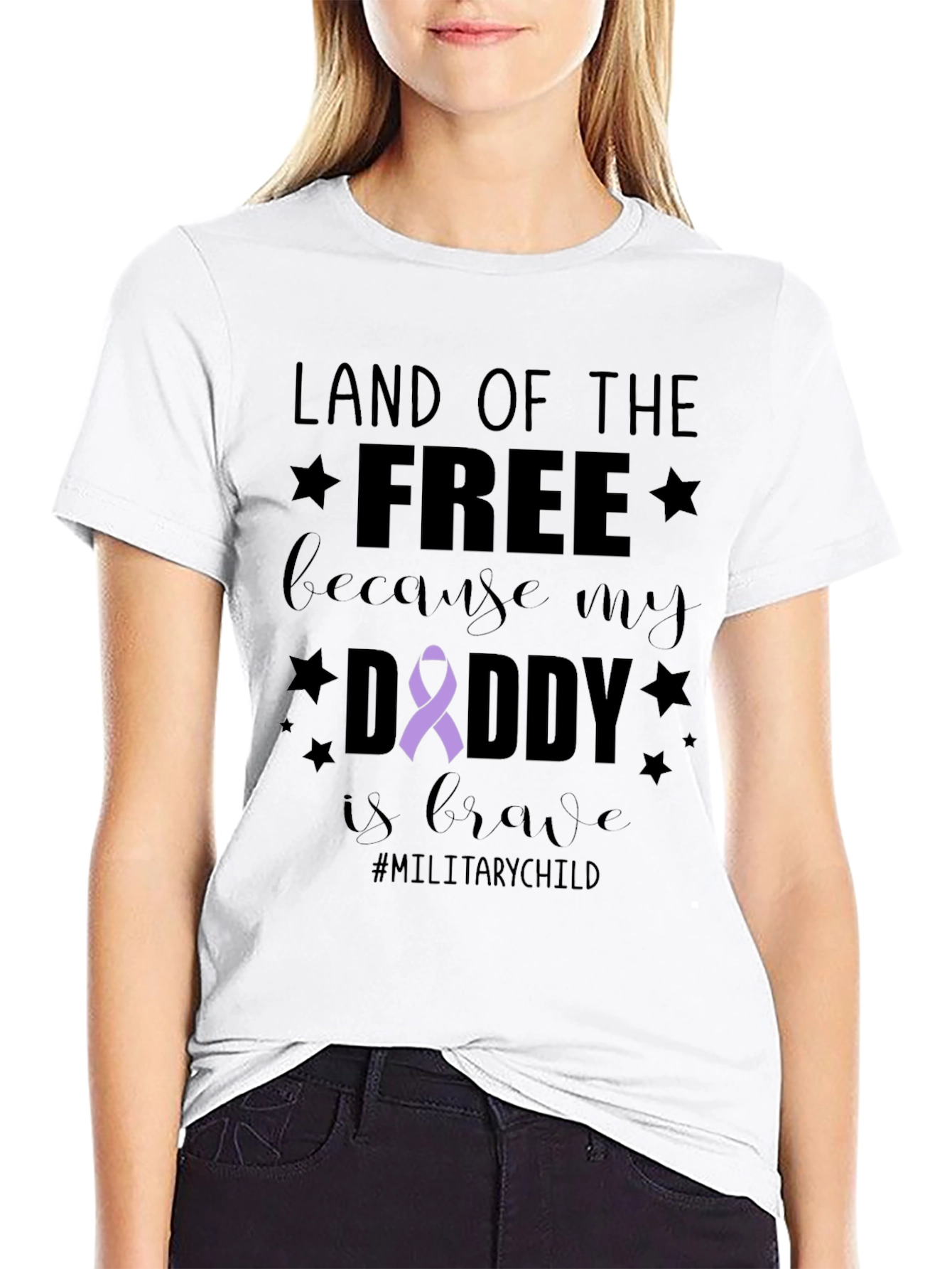 Land of the Free Daddy Military Child T-Shirt