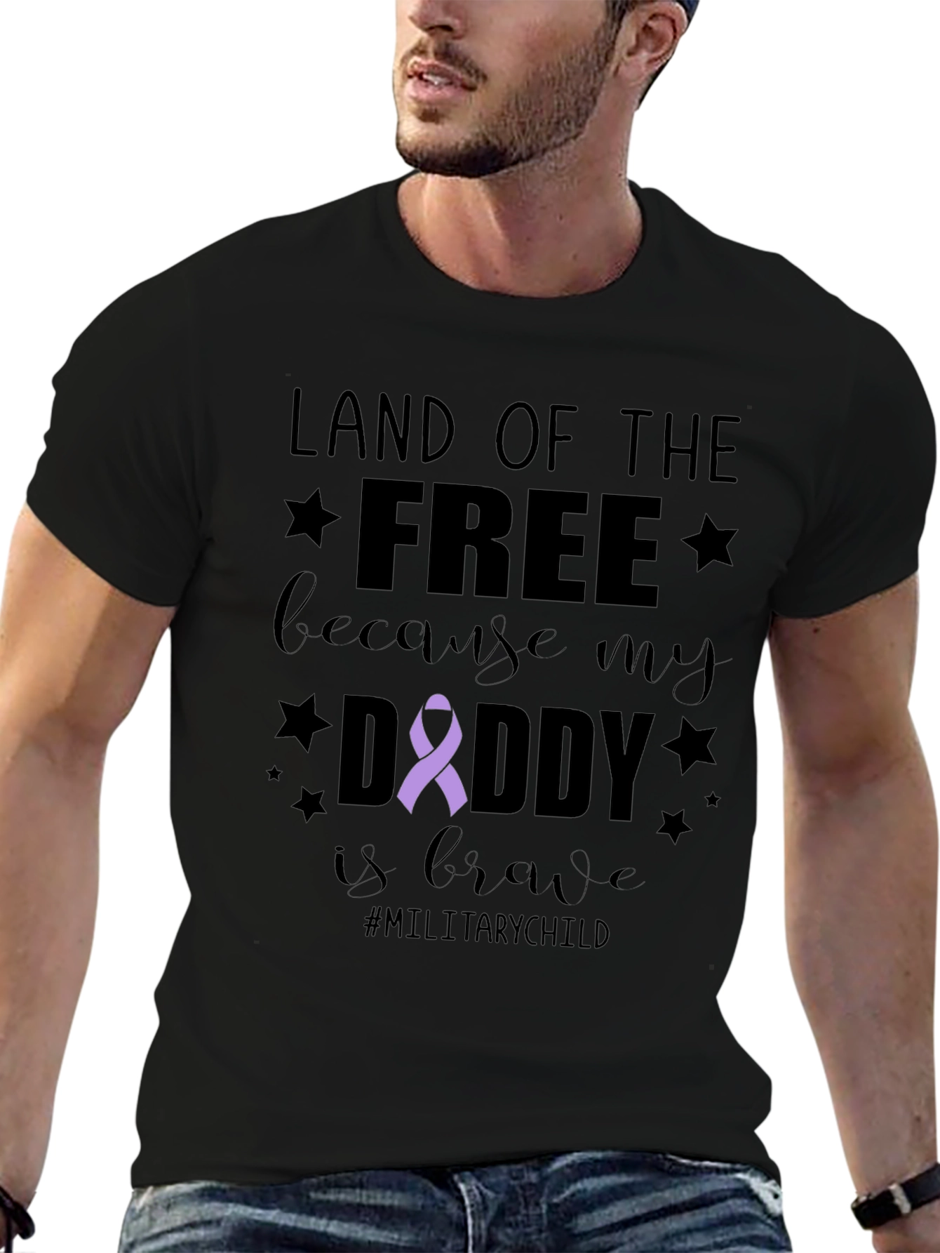 Land of the Free Daddy Military Child T-Shirt