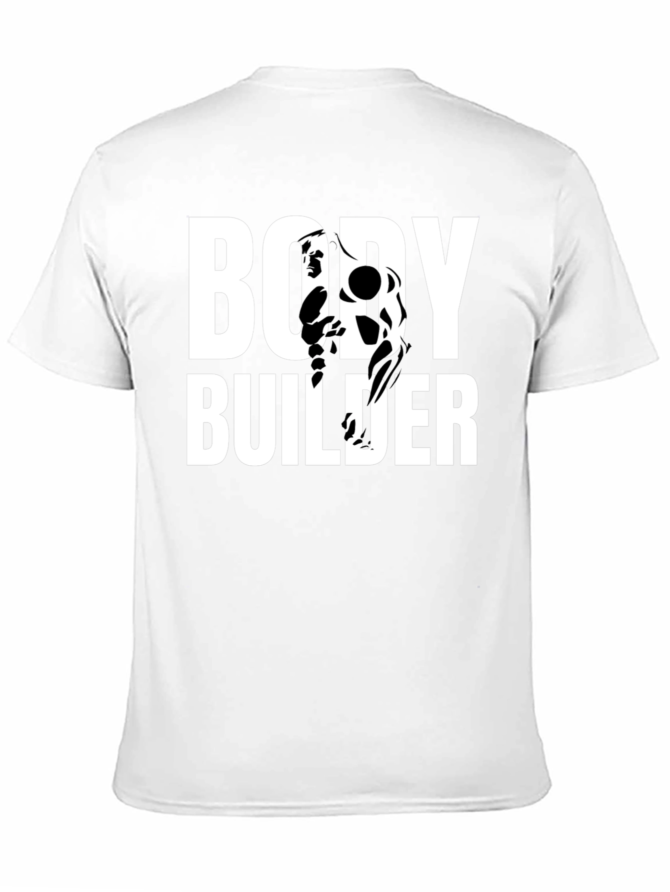 Bodybuilder Graphic Print Black T-Shirt
