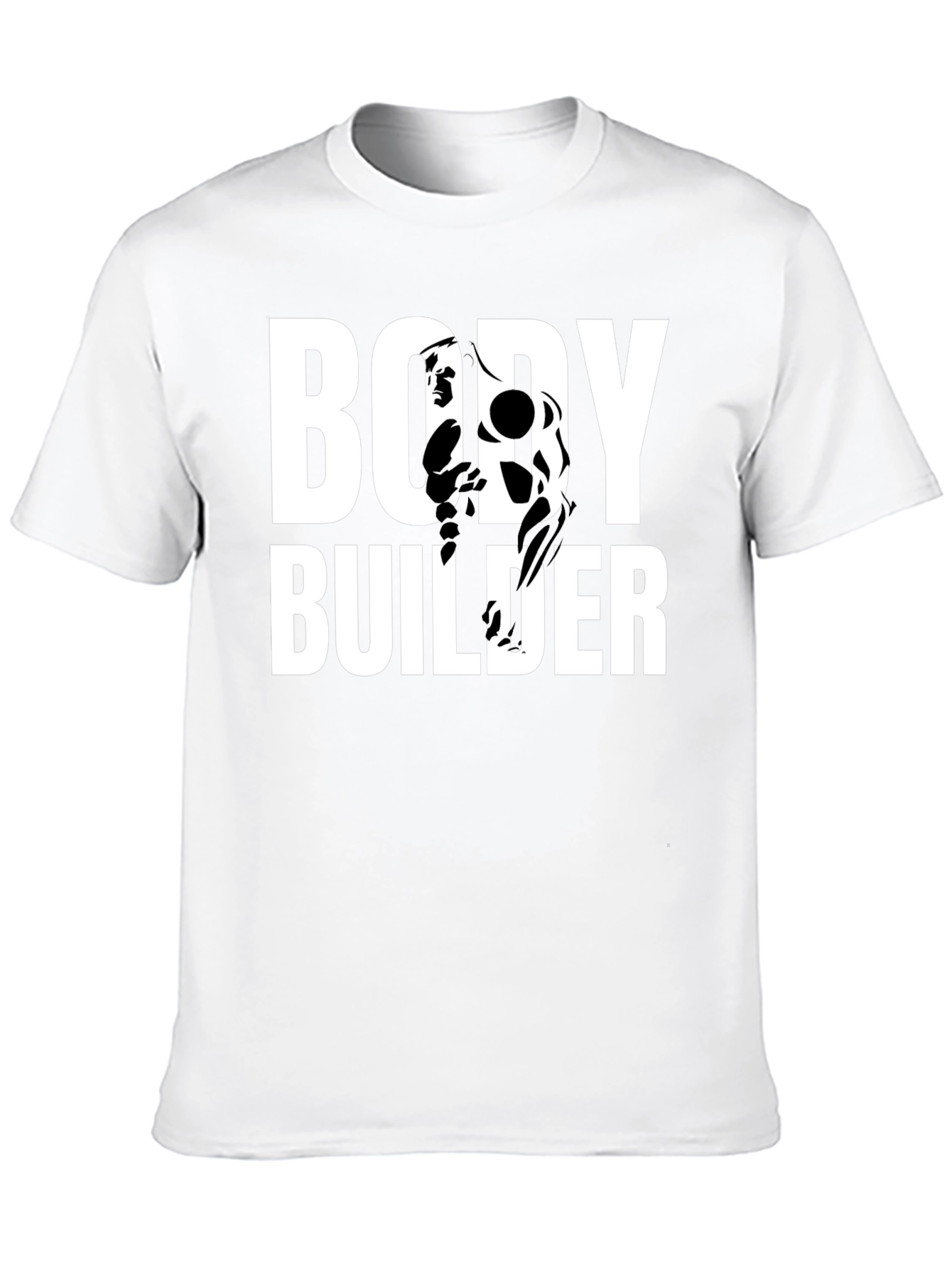 Bodybuilder Graphic Print Black T-Shirt