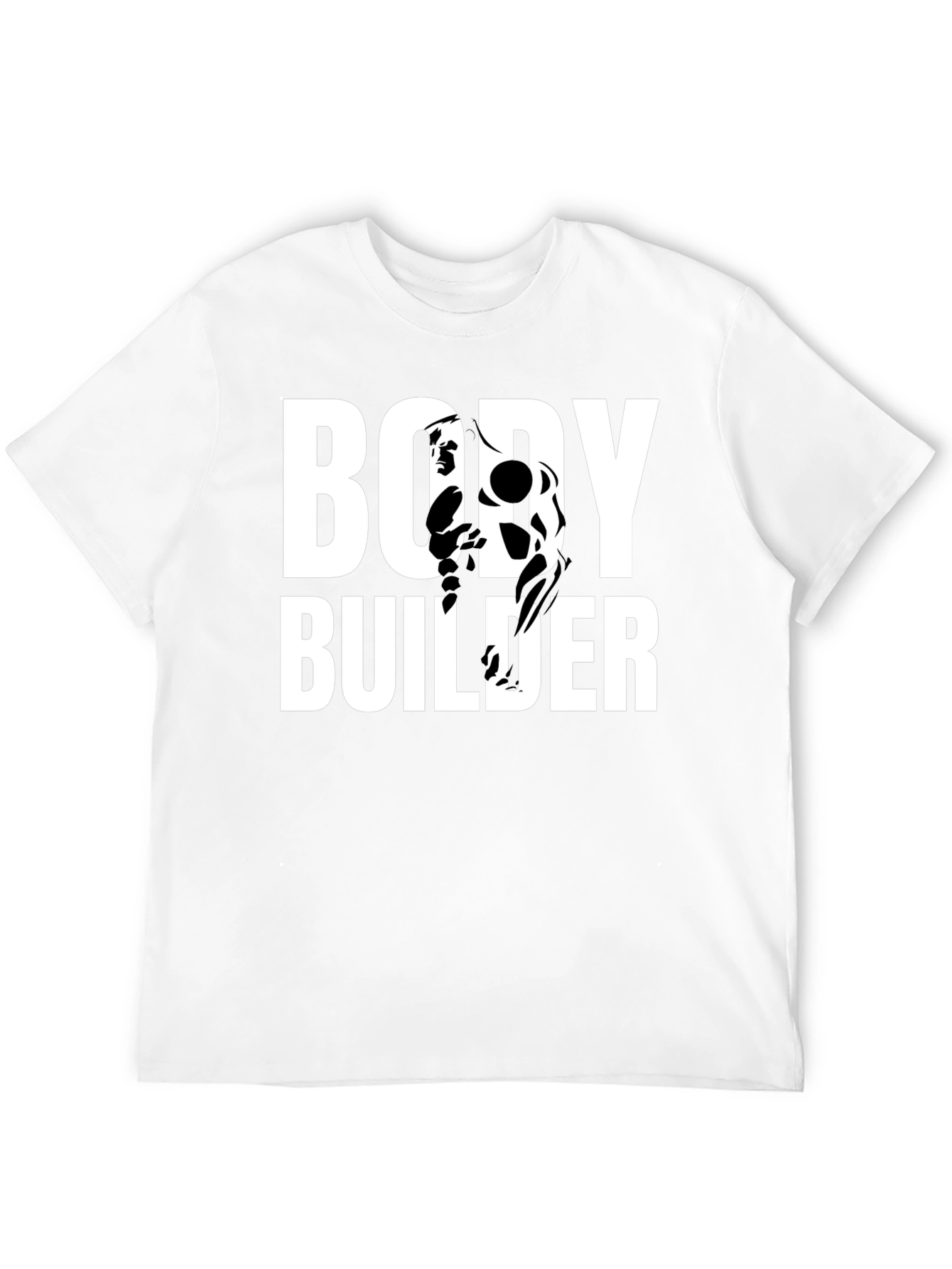Bodybuilder Graphic Print Black T-Shirt