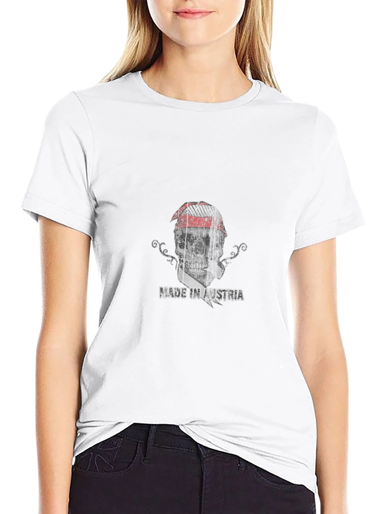 Austrian Flag Skull Graphic Tee