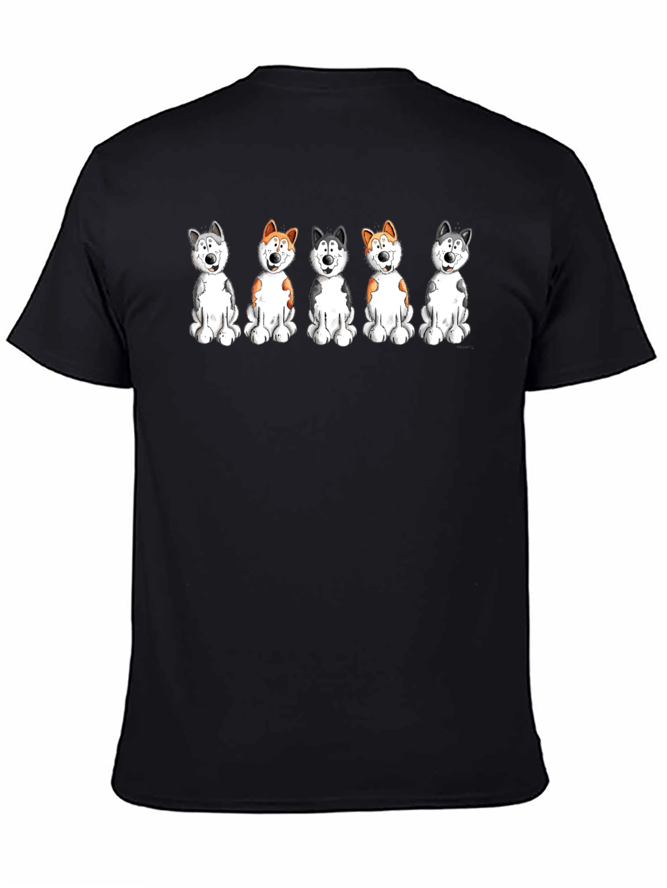 Cute Cartoon Husky Dog Graphic T-Shirt