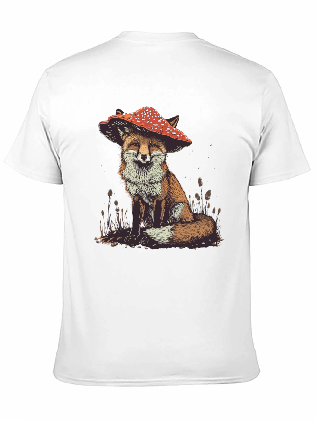 Fox in Mushroom Hat Graphic Tee