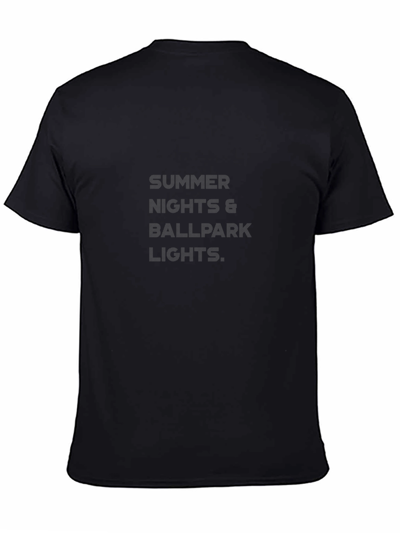 Summer Nights Ballpark Lights Black T-Shirt