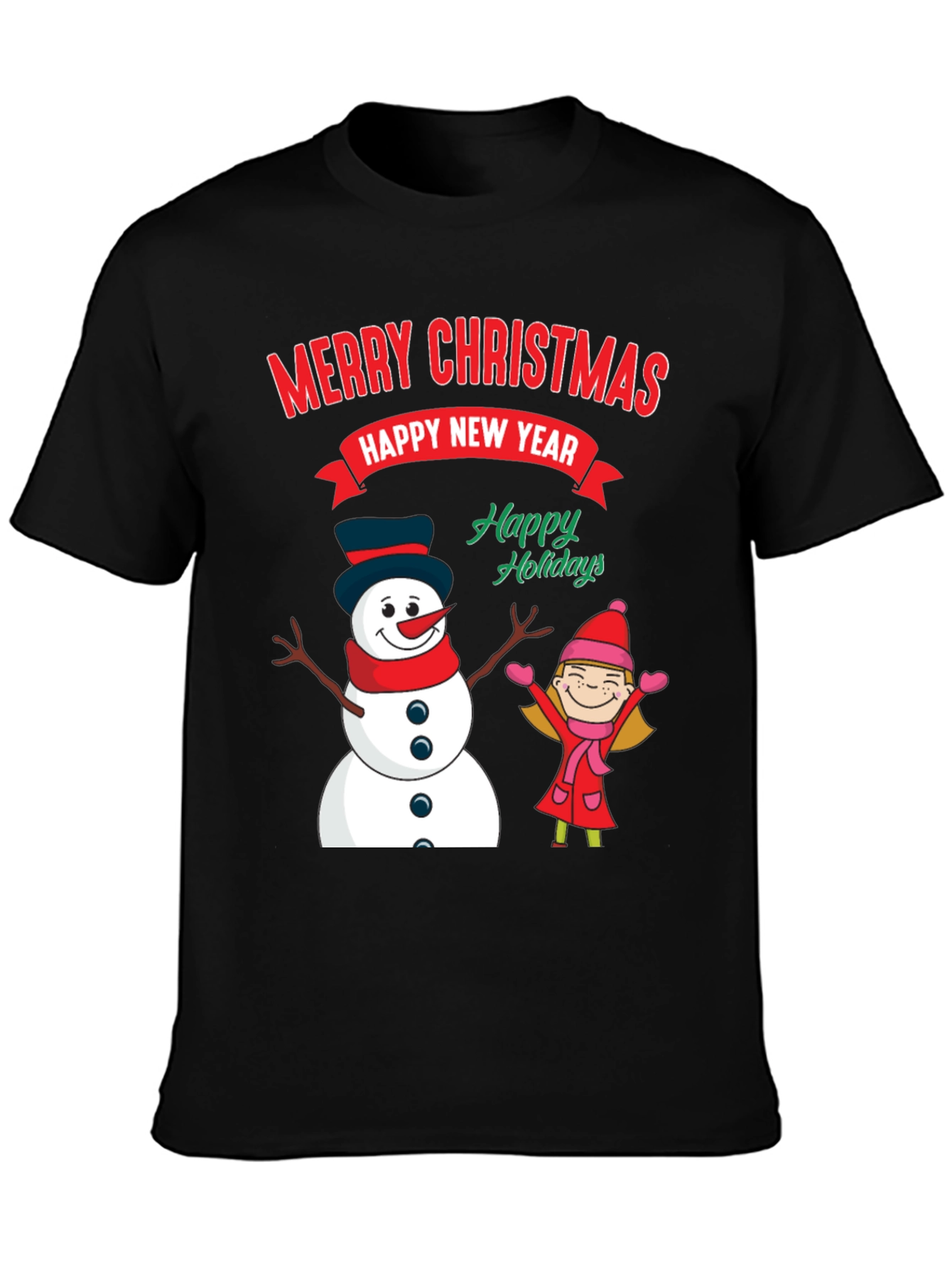 Merry Christmas Happy New Year Graphic Tee