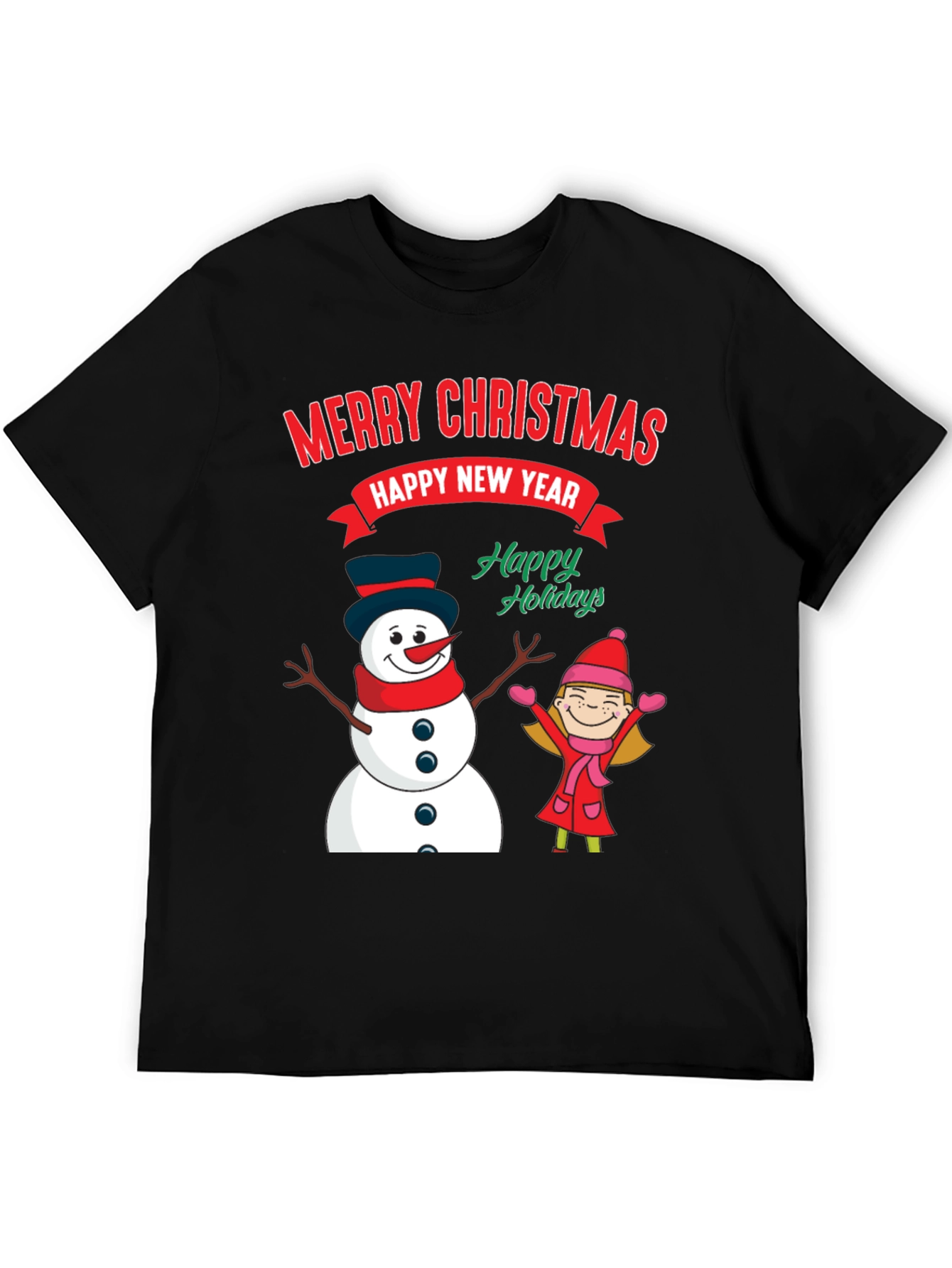 Merry Christmas Happy New Year Graphic Tee