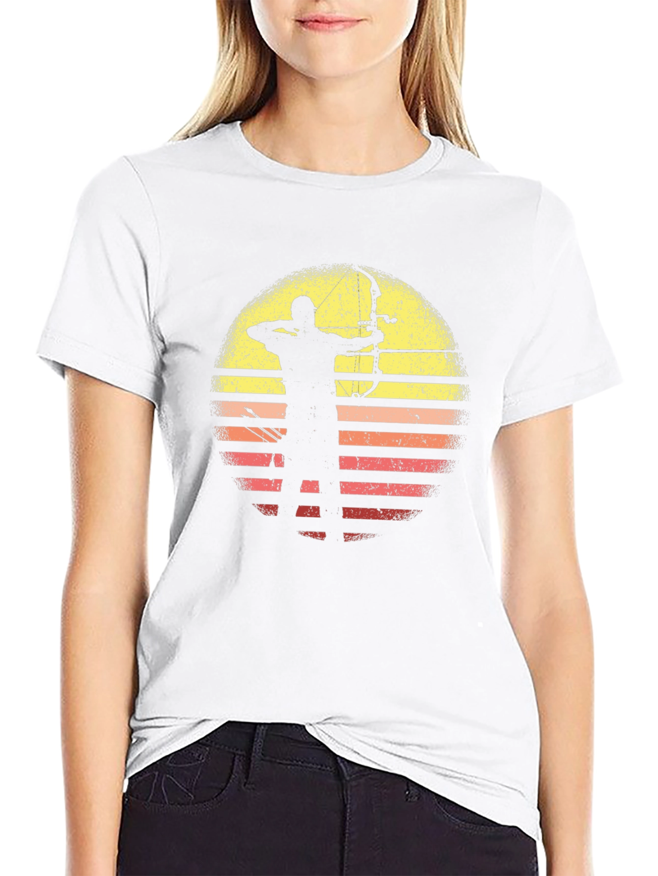 Archery Sunset Graphic Tee - Black Cotton T-Shirt