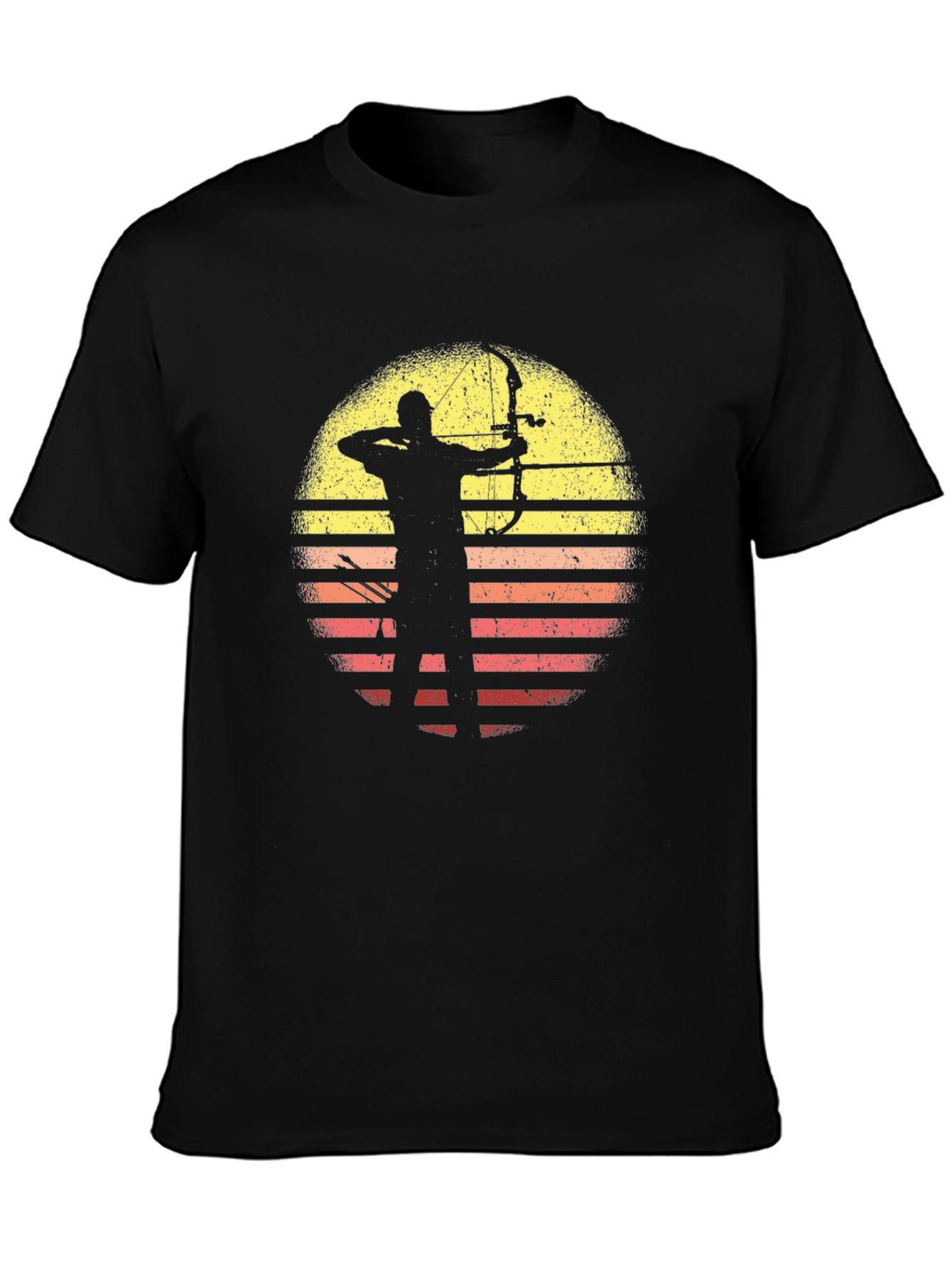 Archery Sunset Graphic Tee - Black Cotton T-Shirt